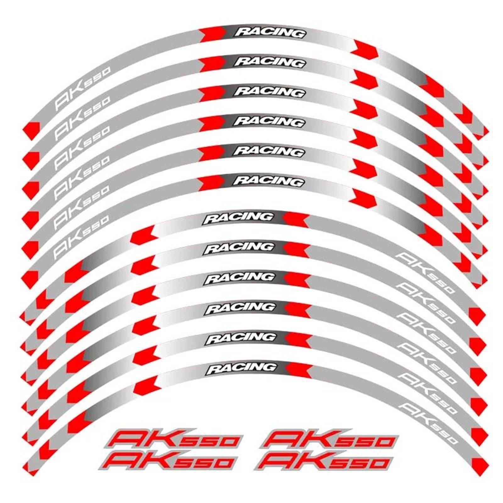 1 Set of Motorcycle Accessories Wheel Stickers Stripes Reflective Rim for Kymco AK550 Ak 550(Style 2)