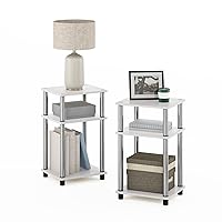 Furinno Just Tavolino Turn-N-Tube a 3 livelli, Confezione da 2