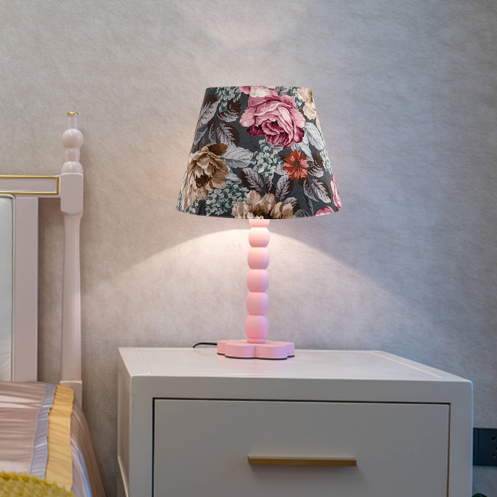 Artibetter Lampenschirm Tischleuchte E14 Leuchter Die Blumen Stoff