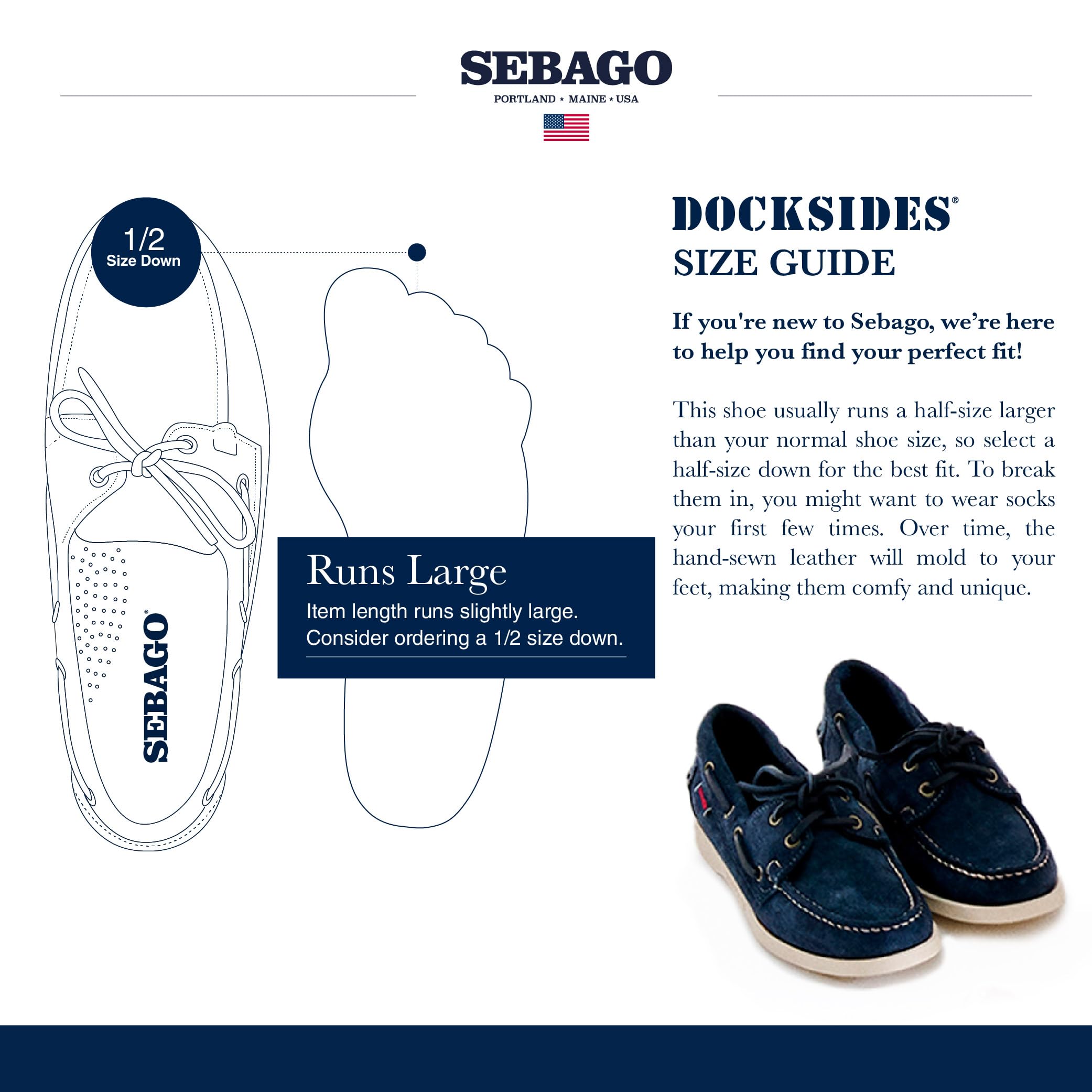 Sebago Docksides® Segelschuhe Portland Flesh Out Woman 781111W-907, Velourleder, Braun-Cognac Braun