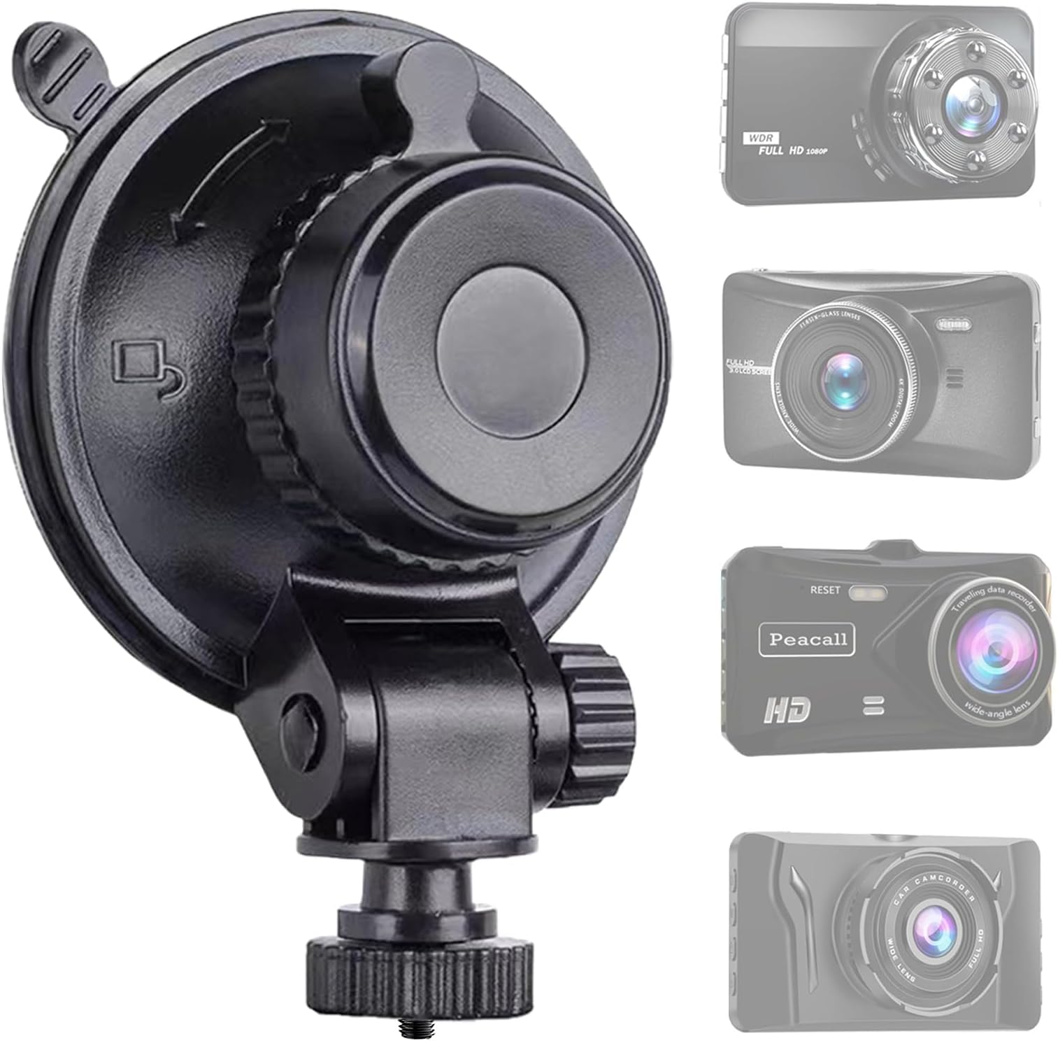 Sportway S501 Dash Cam Suction Mount Holder (5th Gen), Replaceable Joint for CHORTAU OldShark NIUTA Boogiio ORSKEY Abask and Most Other Car Dash Cameras
