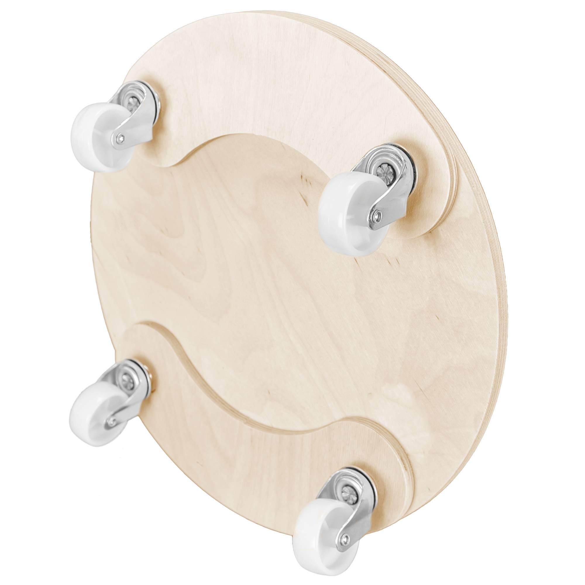 Cemab NEW (3 pezzi diametro 27cm) Carrello porta vaso ecologico, tondo in legno con 4 ruote- per piante e vasi - Portata fino a 140 kg.