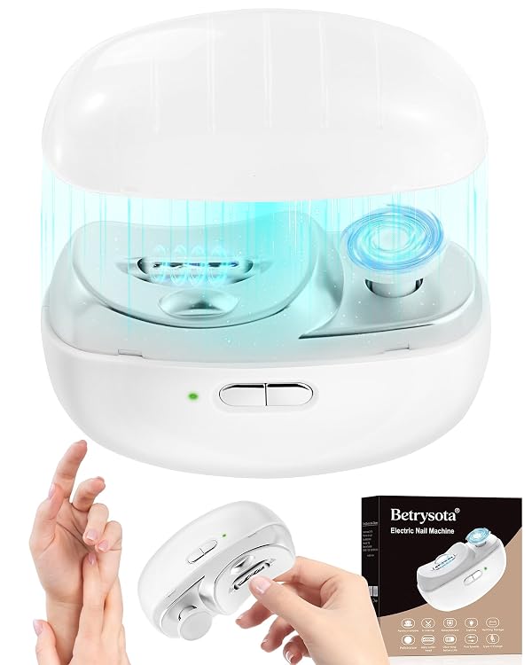 Electric Nail Clipper Upgraded 3 in 1 Automatic - with Polishing, Dust Storage & LED Light, Nail File Toenail Trimmer, Gifts for Women Men Mom Her Him Kids Adults Senior Baby Teacher Students by Betrysota - Used condition - US$18.23