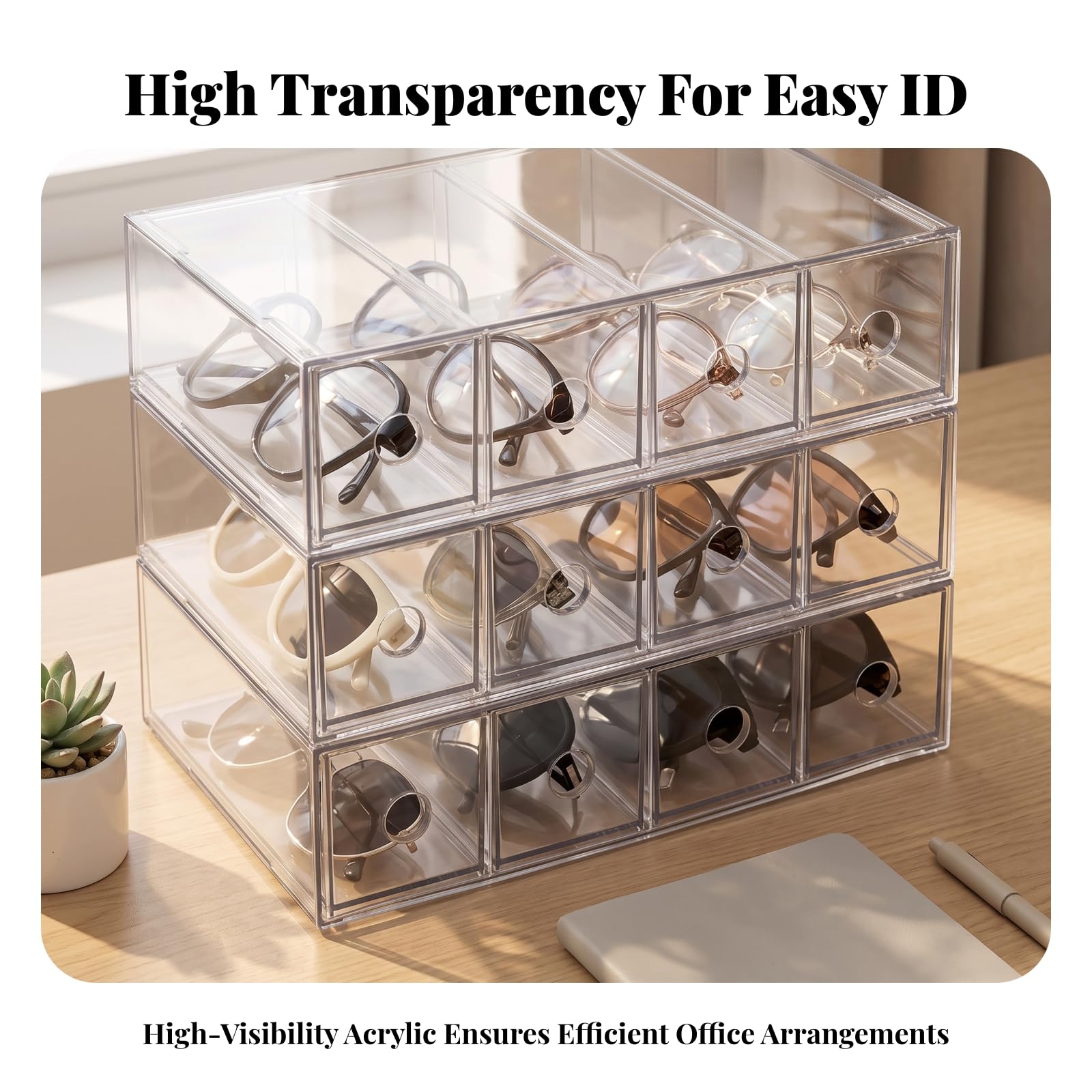 3 Stück voll Acryl-Organizer