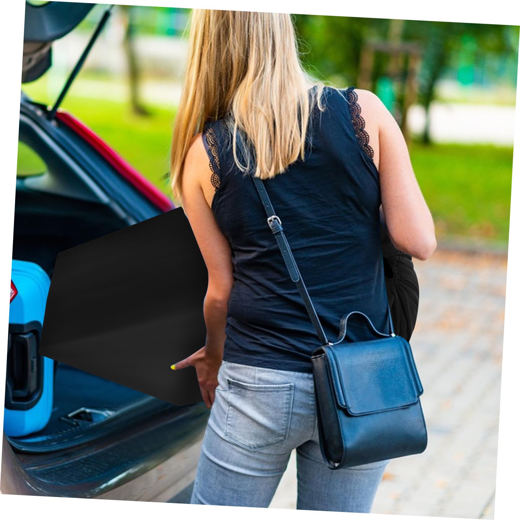 Borsa da Viaggio per Passeggino e Chiusura Regolabile Doppia Tracolla e Pratico Organizer Nero in Nylon per Viaggi in Aereo per Passeggini Compatibili