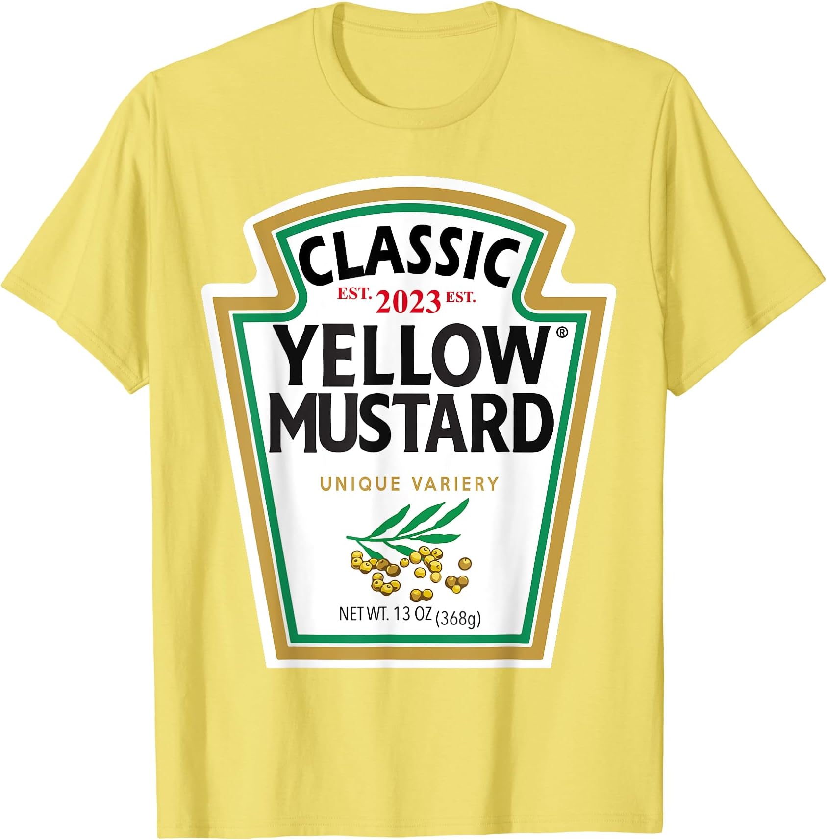 2023 Halloween Costumes for CouplesYellow Mustard DIY Halloween Costume Matching Group Mustard T-Shirt