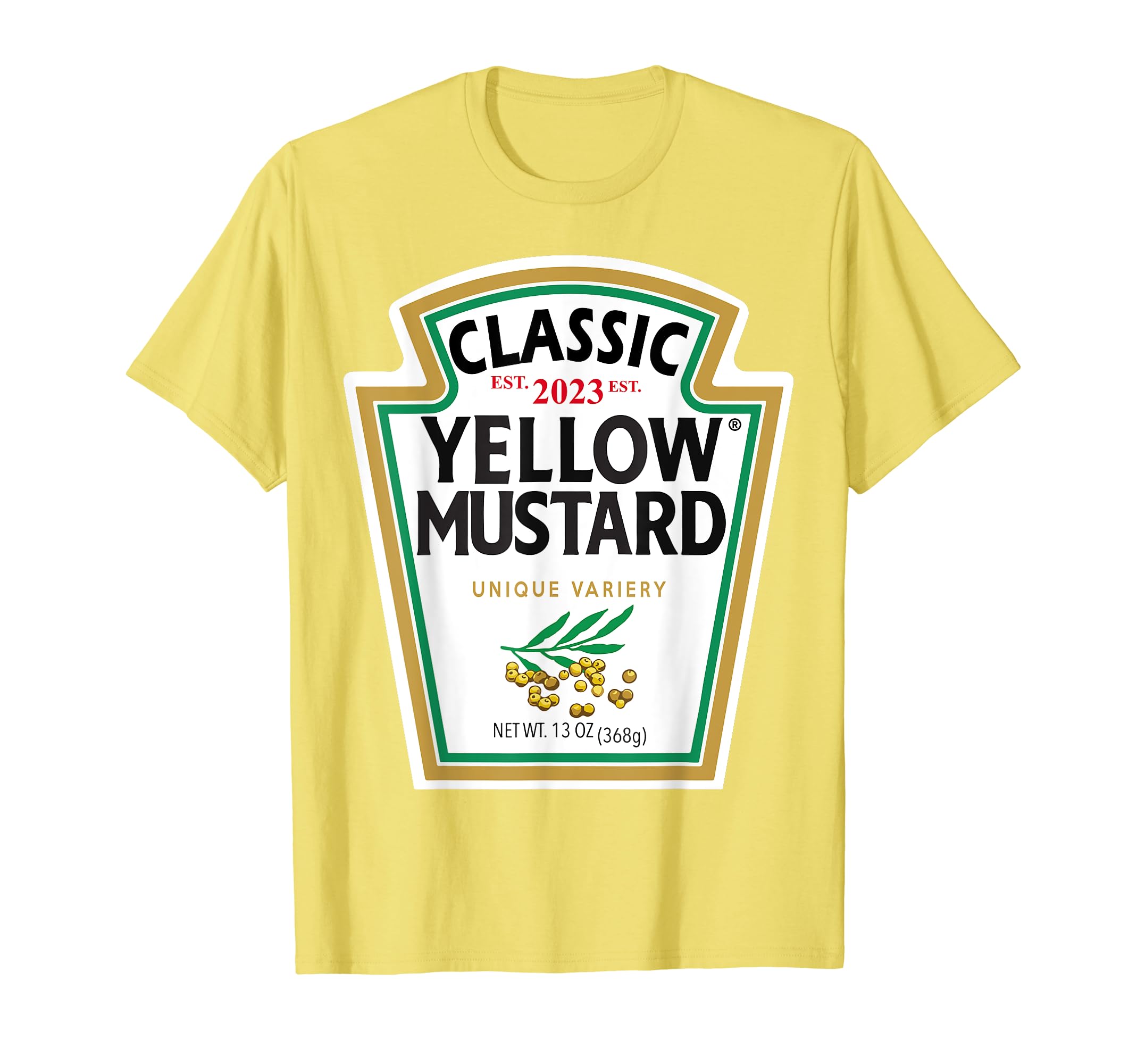 2023 Halloween Costumes for CouplesYellow Mustard DIY Halloween Costume Matching Group Mustard T-Shirt