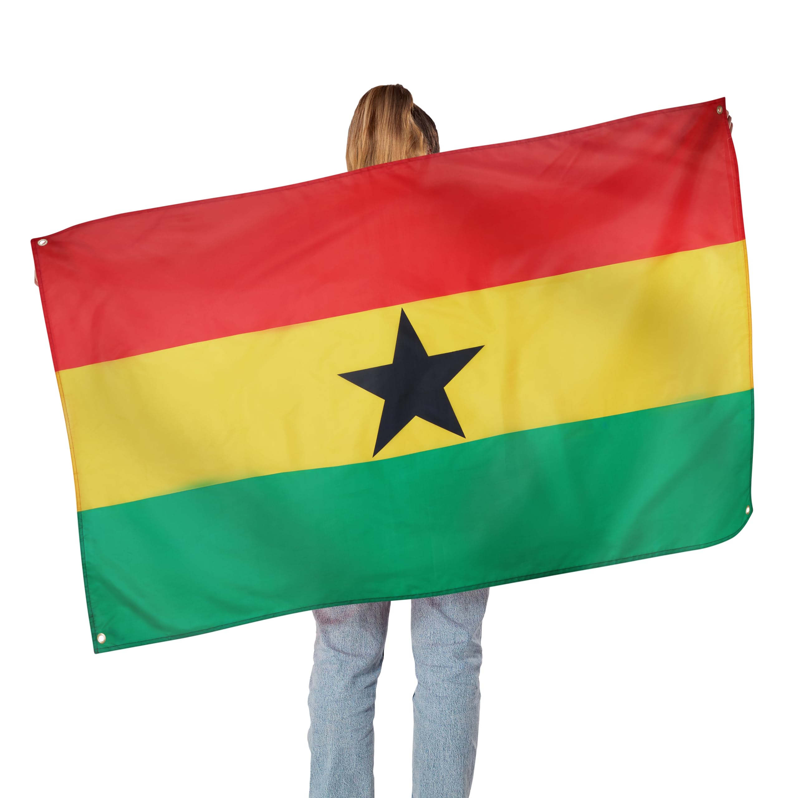 Runesol Ghana Flag, 91x152cm, 3ft x 5ft, 4 Grommets, Eyelet In Every Corner, Ghanian Flag, Constitution Day - Image 2
