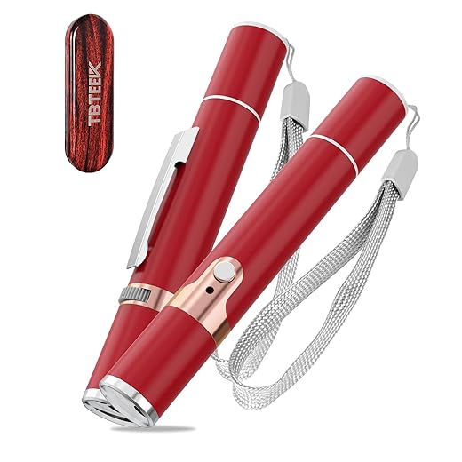 TBTeek Cat Toys, with Metal Case, 2 Pieces, Rechargeable, 7 Adjustable Patterns, Interactive Kitten Pet Dog Chase Toy for Cats Fun Playing Exercise（Red）