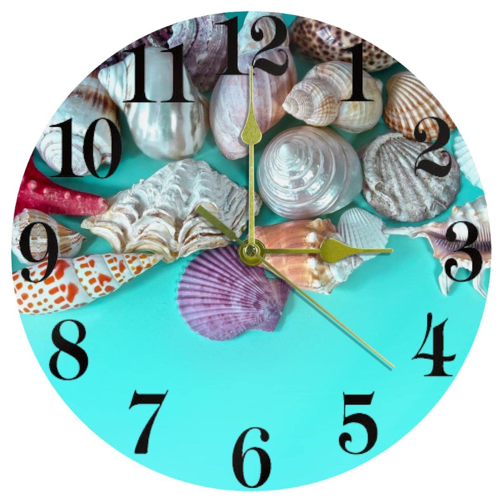 Horloge silencieuse Marine Gastropods ronde à quartz pour bureau