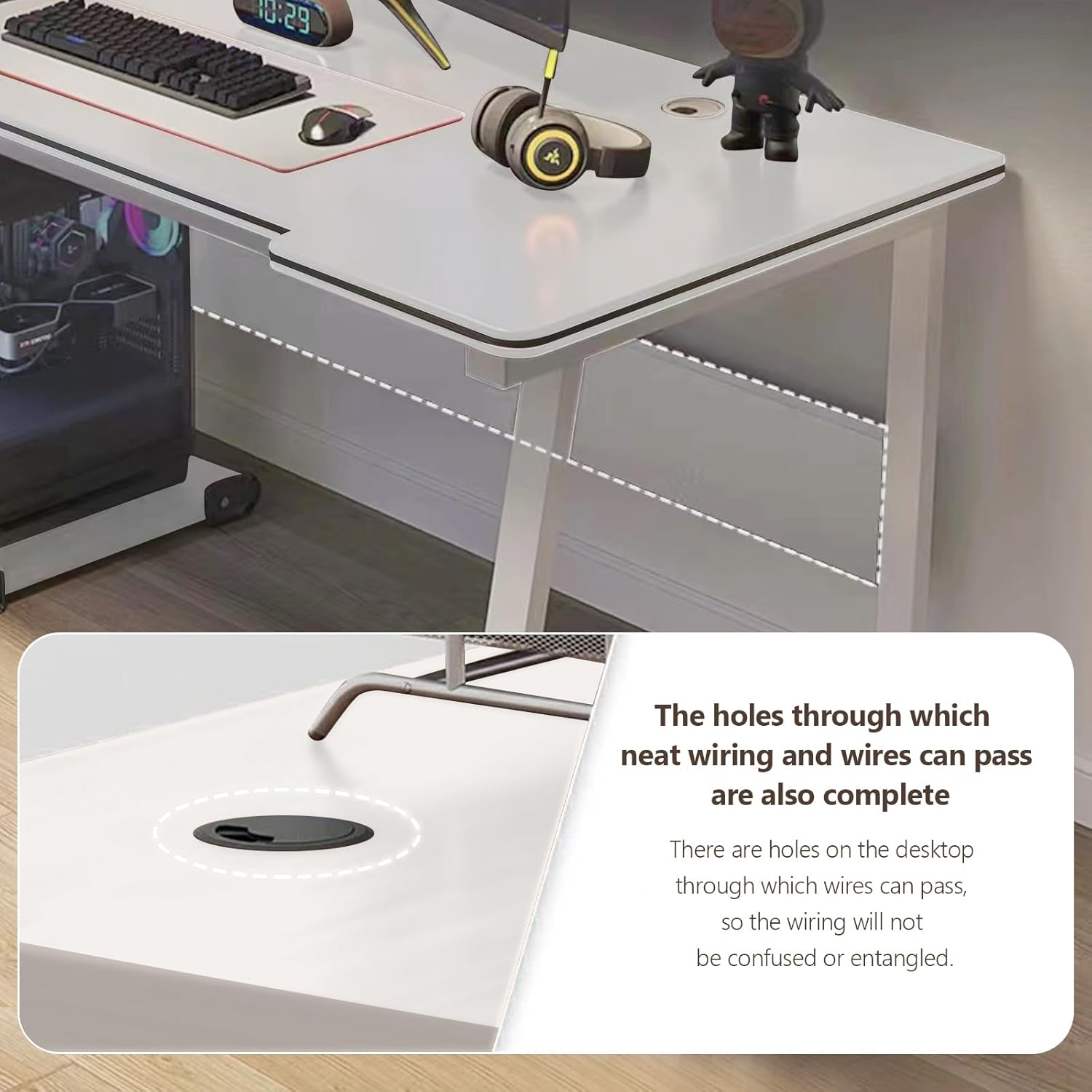 Gaming Desk Computer Writing Table Student Art Modren Simple Style PC Wood Suitable for Home Office,Bedroom