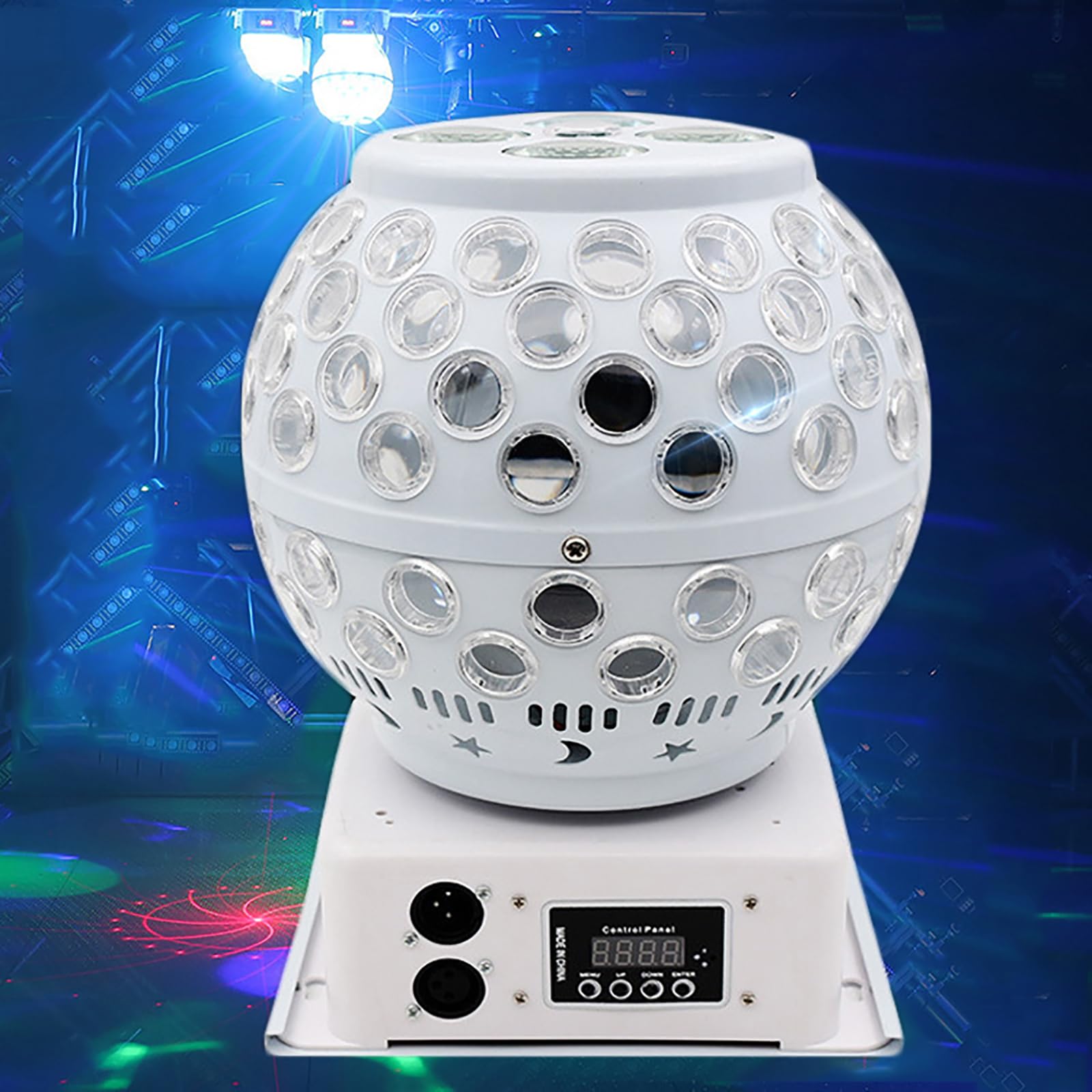 Oświetlenie Imprezowe LED, Kula Dyskotekowa Z 12 Koralikami Świetlnymi LED O Mocy 3 W, Nieskończony Obrót O 360° I Wsparcie, Samobieżny/sterowanie DMX 512/aktywacja Dźwiękiem, Do Sali Balowej