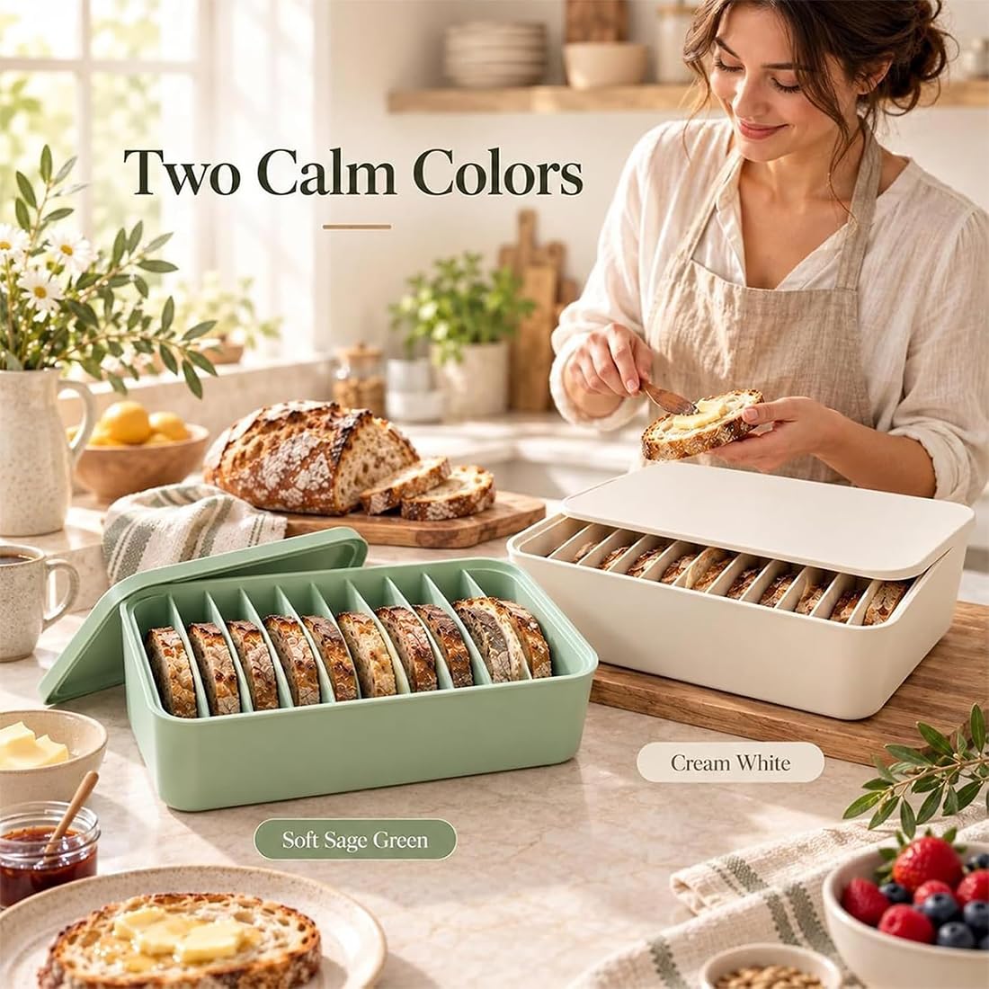 11-Slot Silicone Bread Freezer Box, Keep Sourdough Slices Separate (All)