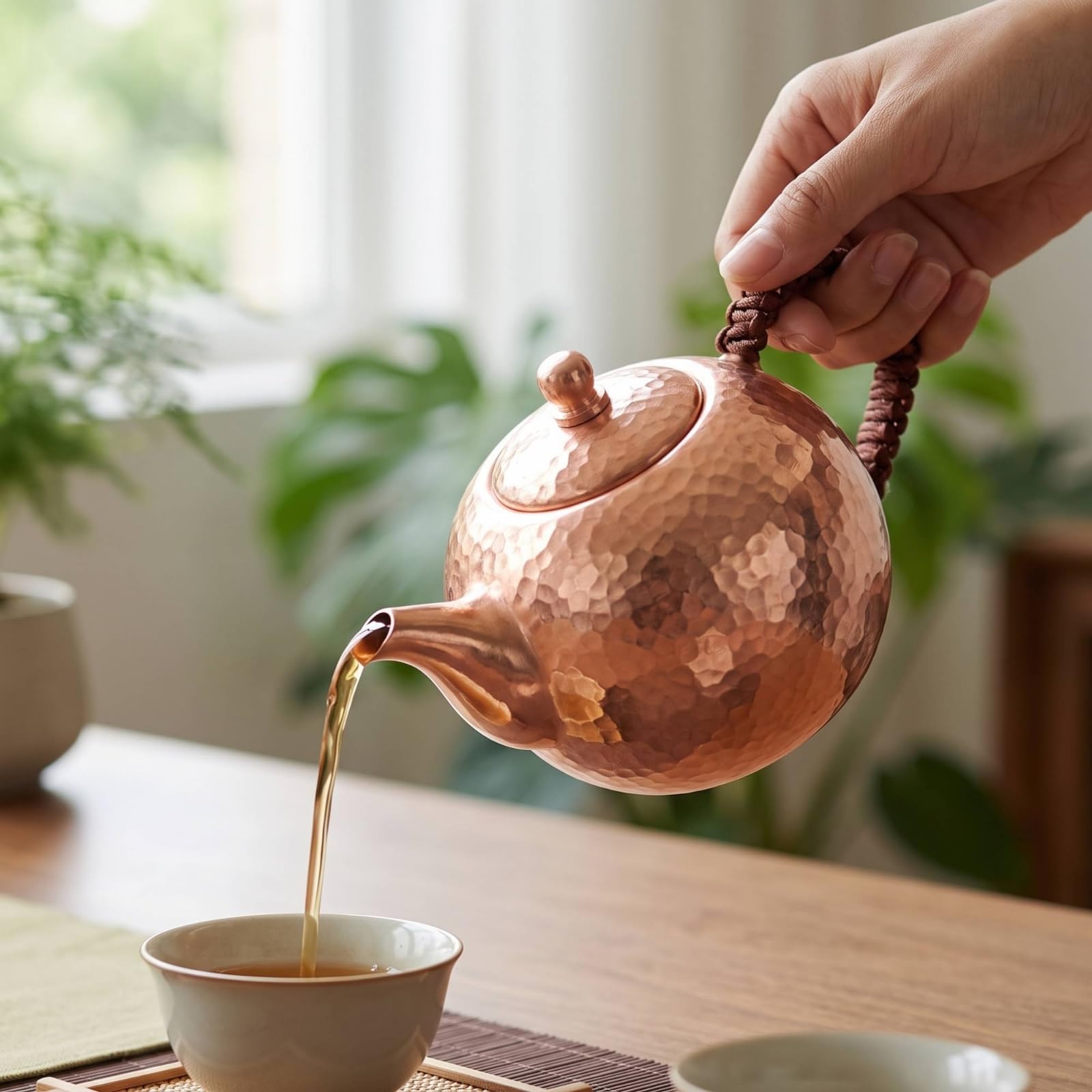 Amazon | kowaku 銅急須 古雅雰囲気 純銅ポット 槌目加工 銅茶器