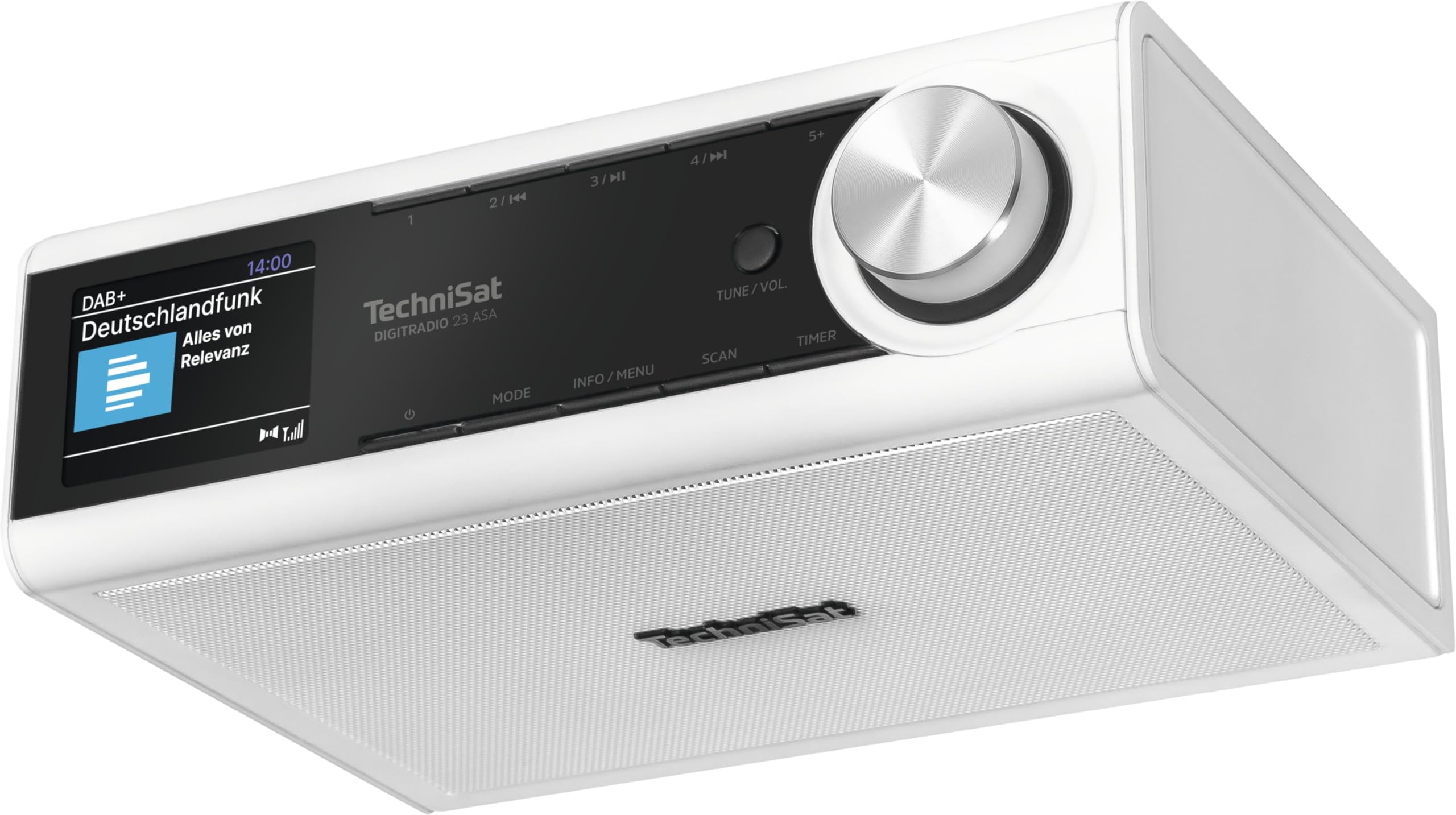 TechniSat DIGITRADIO 23 ASA Radio encastrable de cuisine avec alerte automatique de sécurité (ASA, radio de cuisine DAB, FM, écran couleur TFT à intensité variable, streaming audio Bluetooth, 2 W