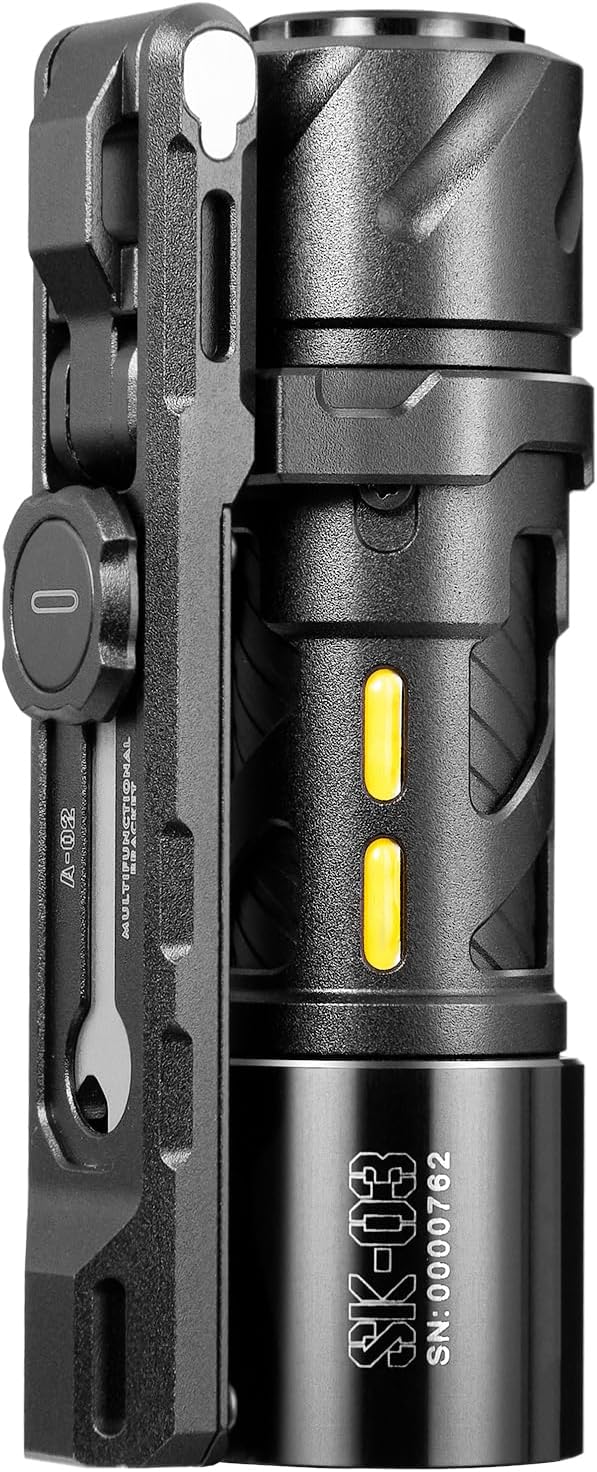 LOOP GEAR SK03 PRO Small Flashlights Powerful, LED Rechargeable Flashlight USB C, 1000 High Lumens EDC Flashlight with Magnetic Bracket, 4 Colors Filters, 10 Modes for Outdoor, Camping, Emergency