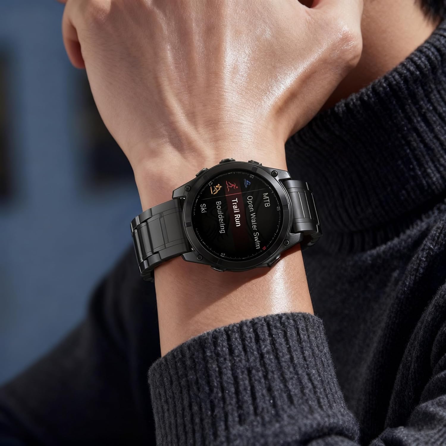 Abanen Titanium Watch Band with Flip-Lock Folding Clasp for Garmin Fenix 8 / Tactix 8 / epix Pro/Enduro, 22mm 26mm QuickFit Wrist Stap for Fenix 7/6/5, Quatix, Tactix - Image 8