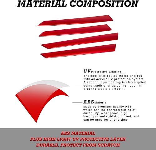 Miniatura 5 de x xotic tech Tira de Cubierta de Moldura del Panel de Puerta Lateral Interior, Rojo Deportivo, Compatible con Honda Accord Sedan 10 Generación