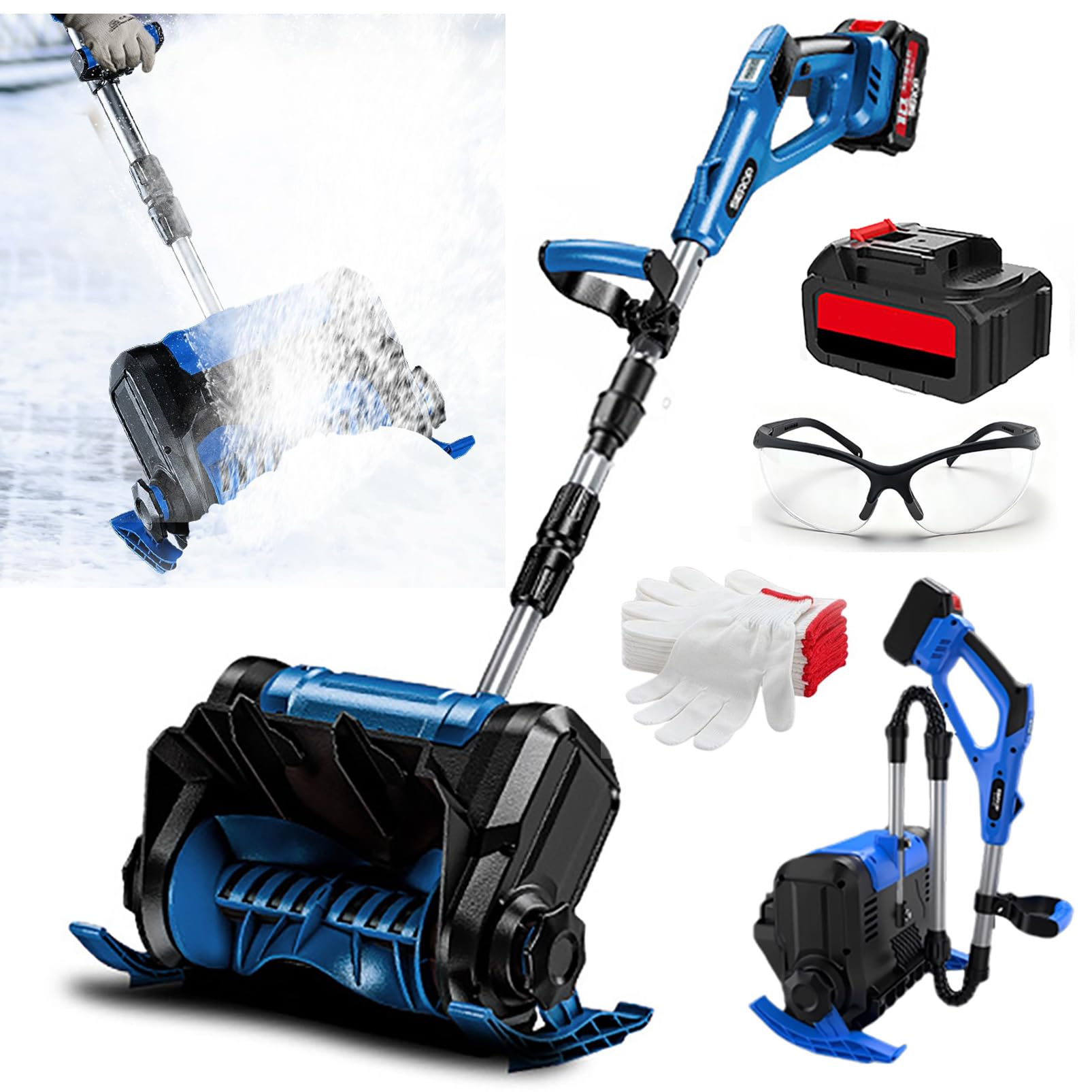 Souffleuse à neige sans fil compacte 1000 W avec turbine de déneigement 30cm