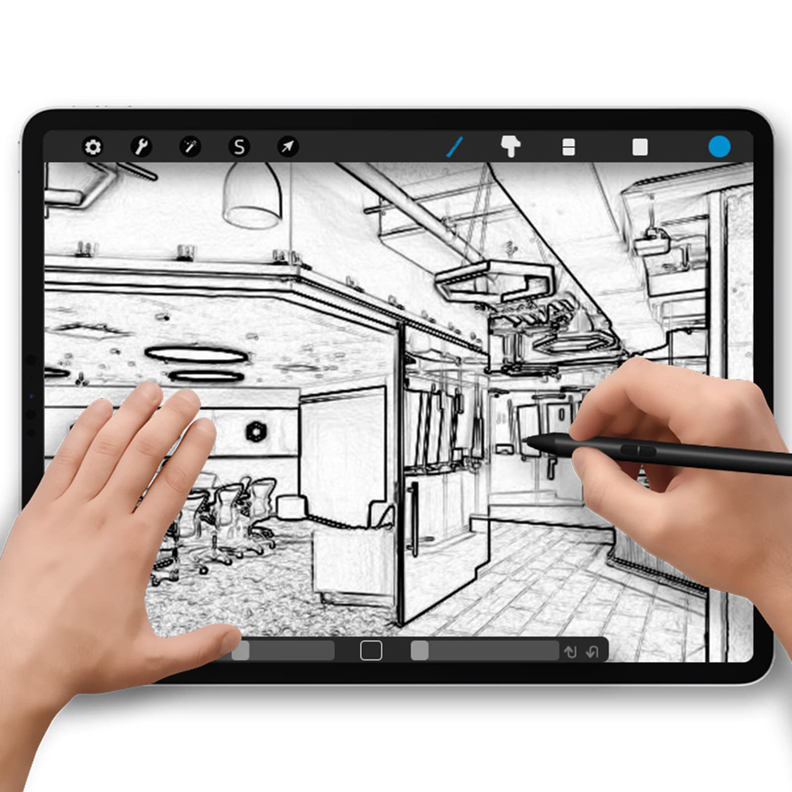 Penne stilo per touch screen, tablet, pennino capacitivo ad alta sensibilità, punta fine, universale, per tutti i dispositivi, colore: nero