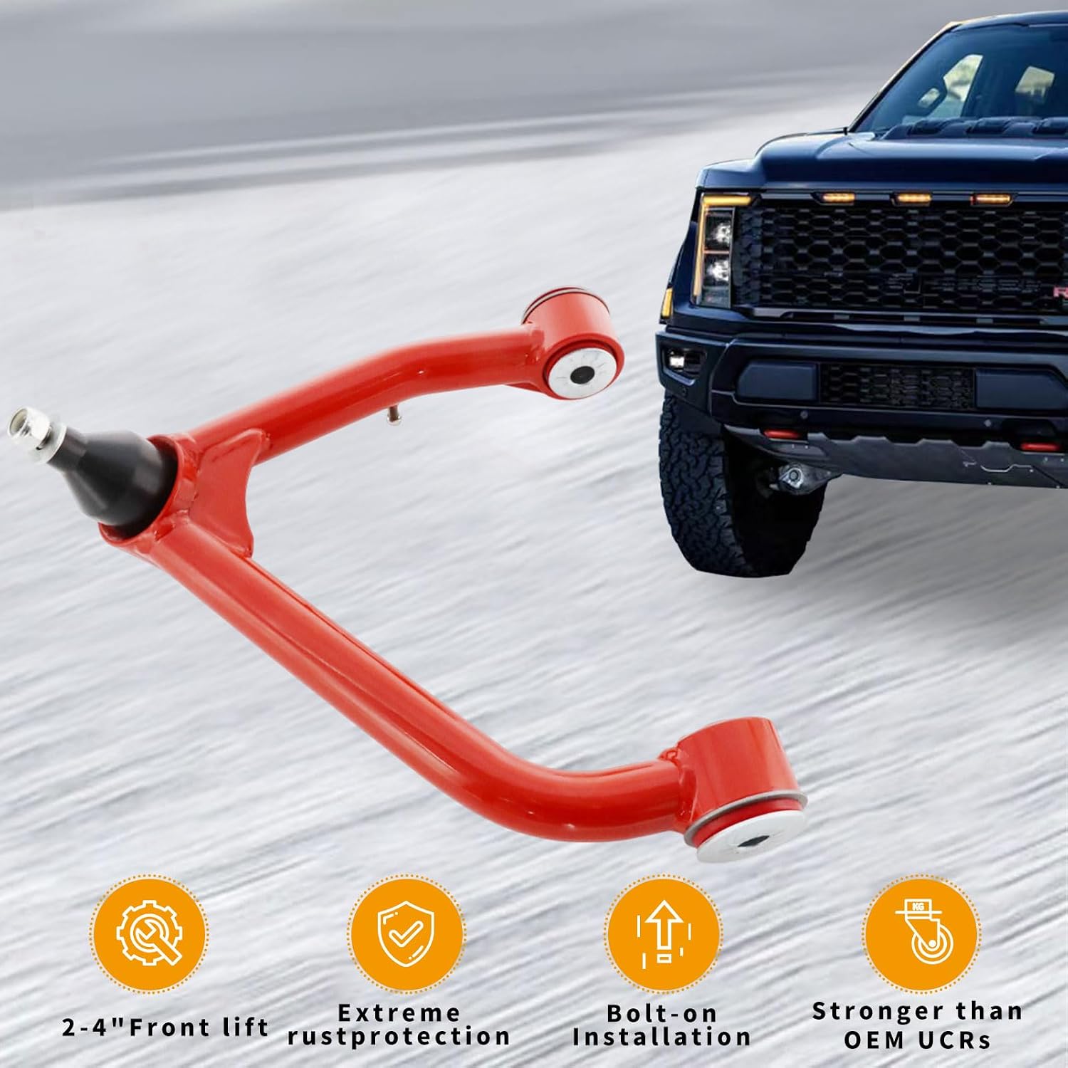 Front Upper Control Arms 2-4" Lift for 2007-2014 Chevrolet Chevy Sierra 1500 Silverado 1500, 2007-2014 Avalanche 2007-2014 Tahoe 2007-2014 Suburban 1500 2007-2014 Yukon 1500 & XL 2007-2016 Escalade