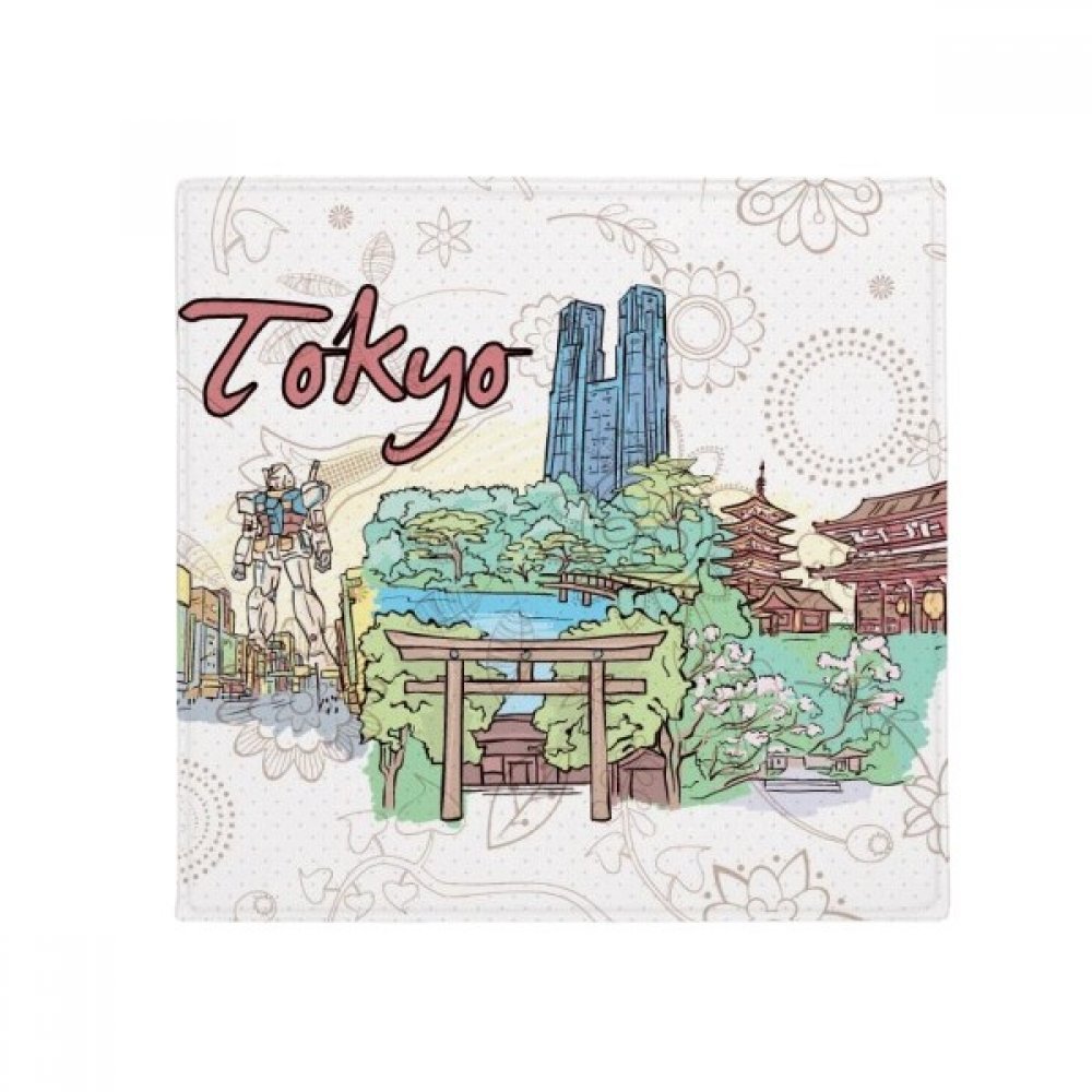 Pet mat Tokyo jardin peint à la main tapis de sol anti-slip 50x50cm