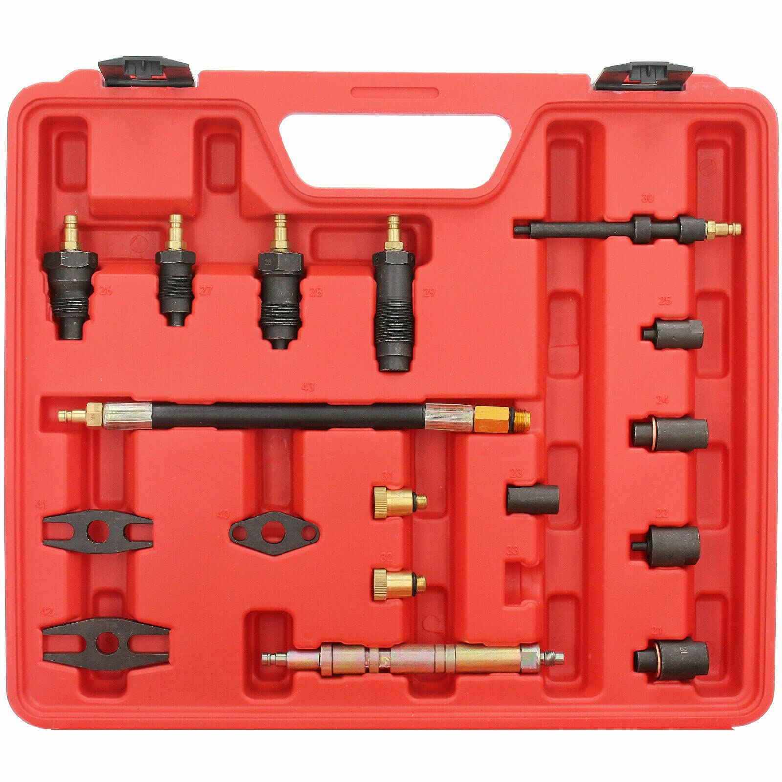 Juego de comprobador de compresión, medidor de compresión de hasta 40 bar/600 psi para motores de gasolina y diesel, coches, camiones, barcos