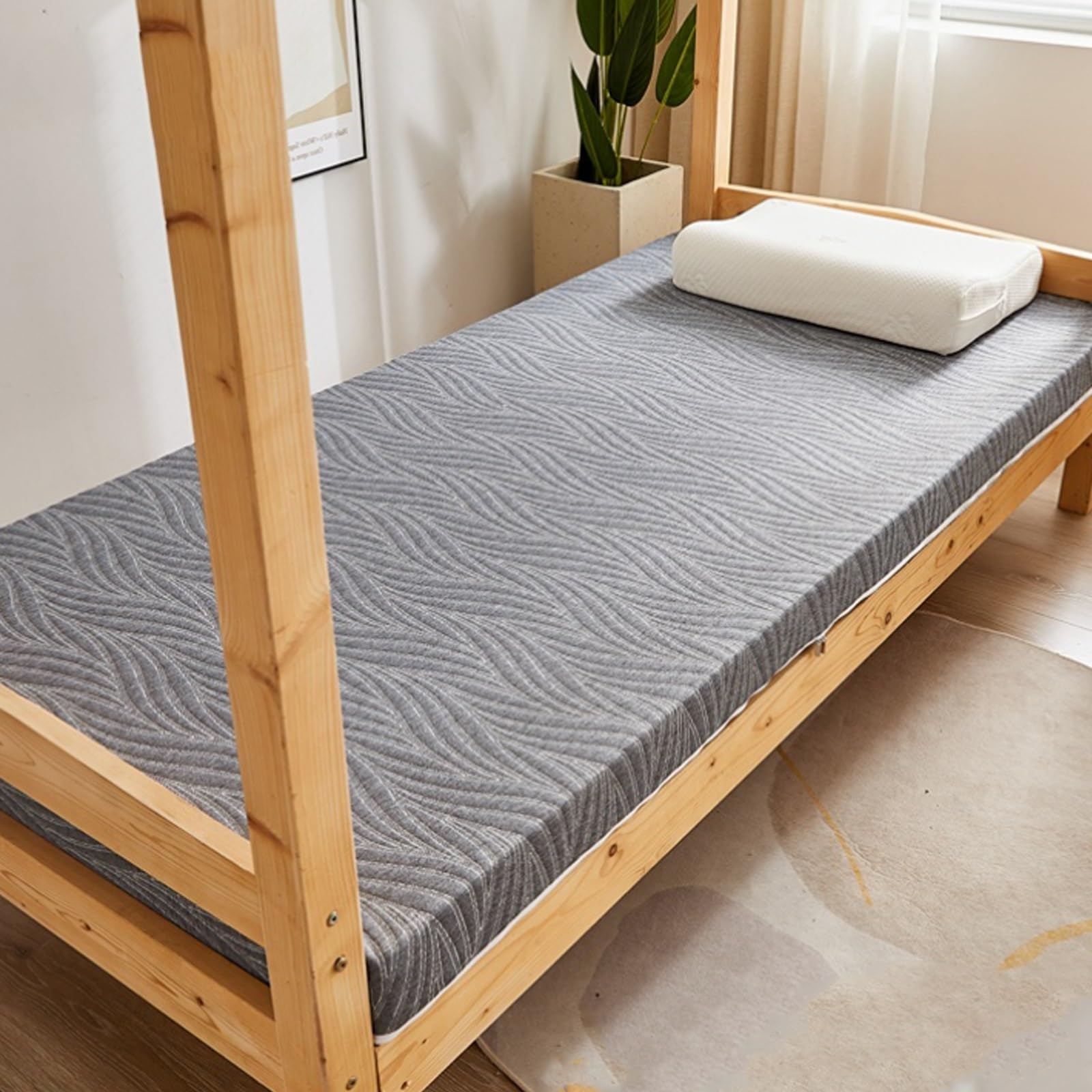 Stil Japanisches Bodenbett Faltbare Campingmatte Dünne Schaumstoffpolsterung für Wohnheim Gästebett Tragbare Schlaflösung (G,90x190x5cm)