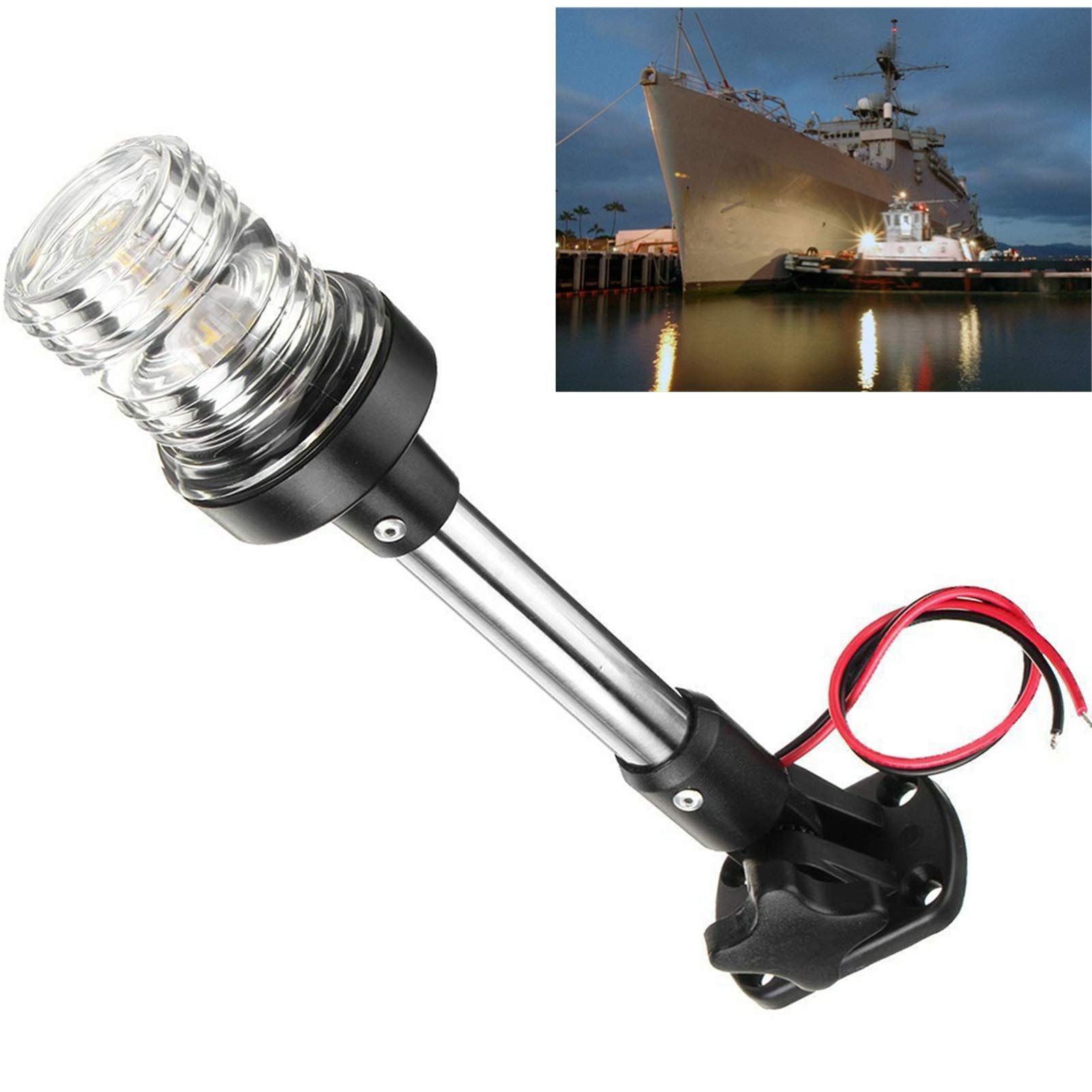 Luz De Navegación LED Para Barco - Ancla De Popa, 360 Grados, Luz Roja De Visión Completa