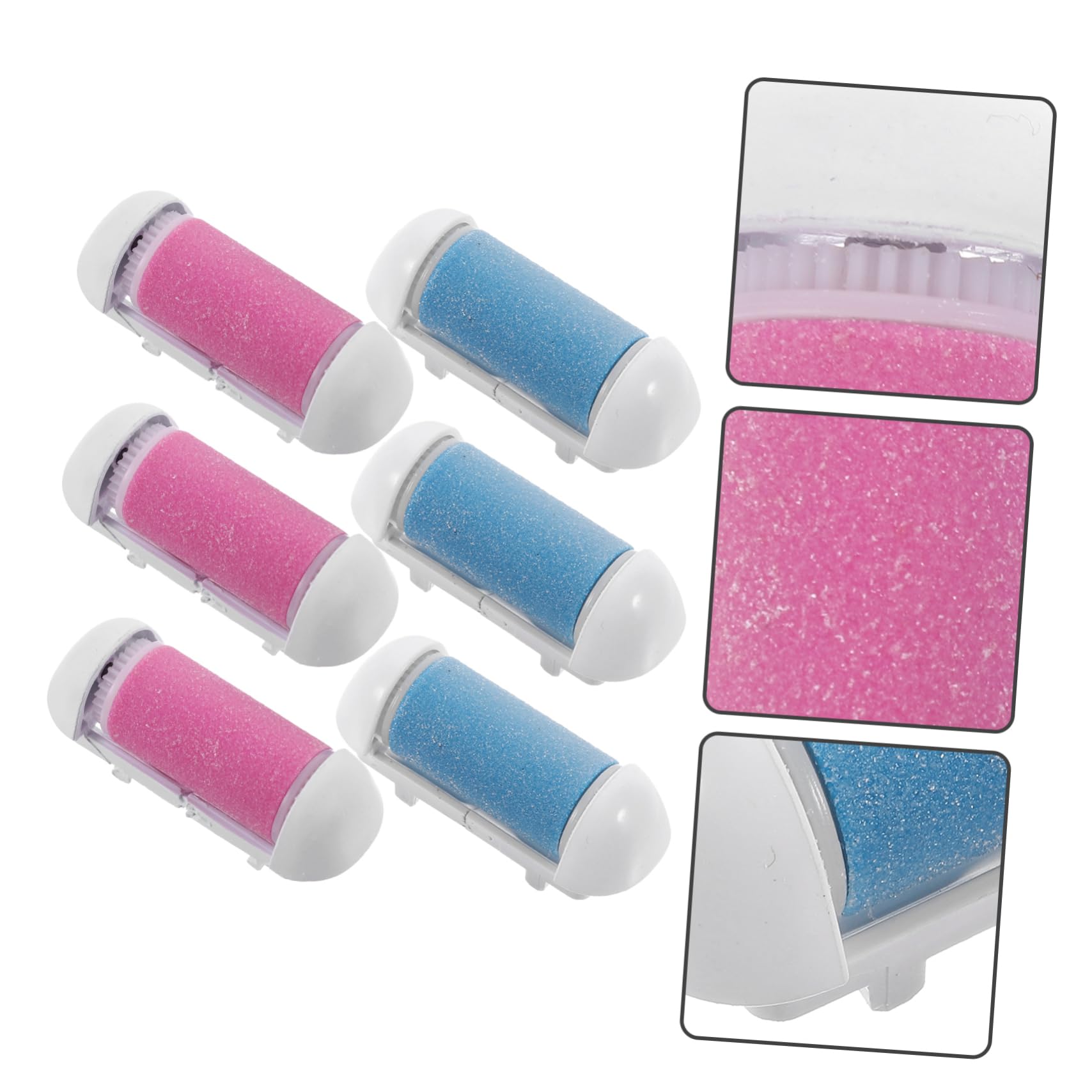 Beaupretty 18piezas Rodillos De Reemplazo Para Cuidado De Pies Accesorios Exfoliadores De Muerta y Cutículas Compatible Dispositivo Eléctrico Rosa y Azul