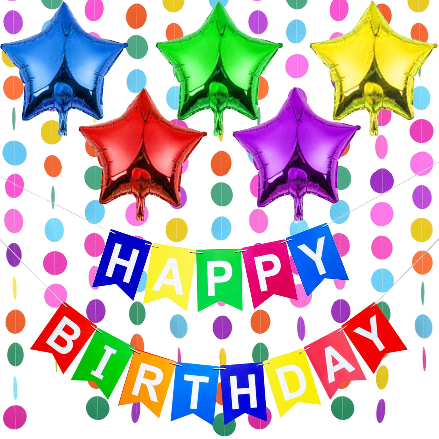 Decorazioni Per 5° Compleanno CheerstoYears | Set Con Palloncini, Striscioni, Candela E Bandierine - 6