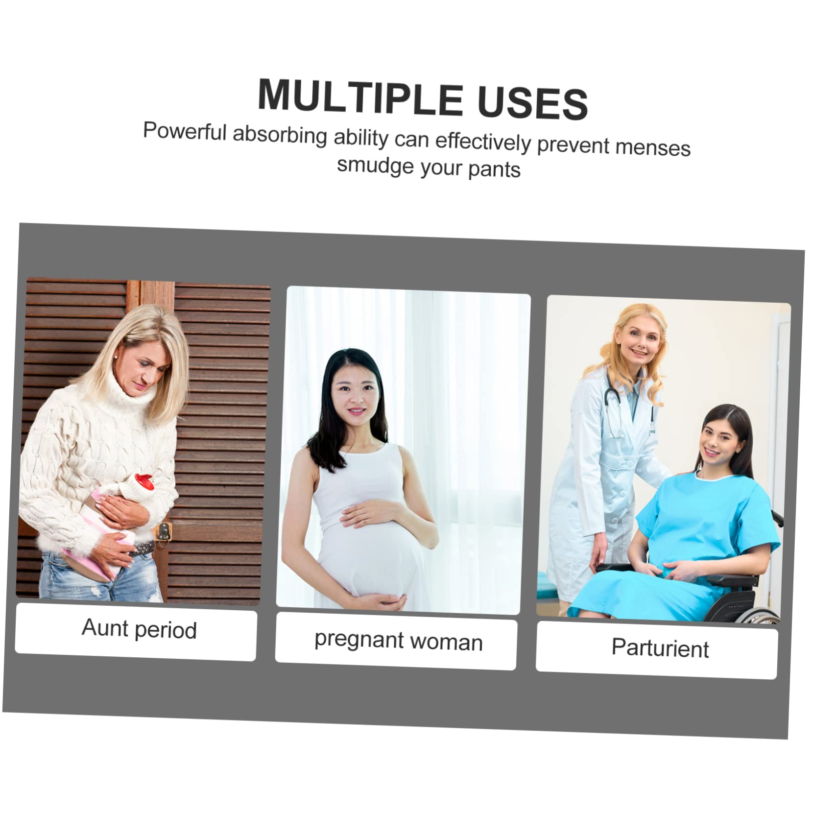 Didiseaon 3 Juegos De Compresas Menstruales Reutilizables Con Toalla Lavable Compresas Menstruales Portátiles De Tela De Carbón Para Mujeres Con Sobrepeso (5 Unidades)