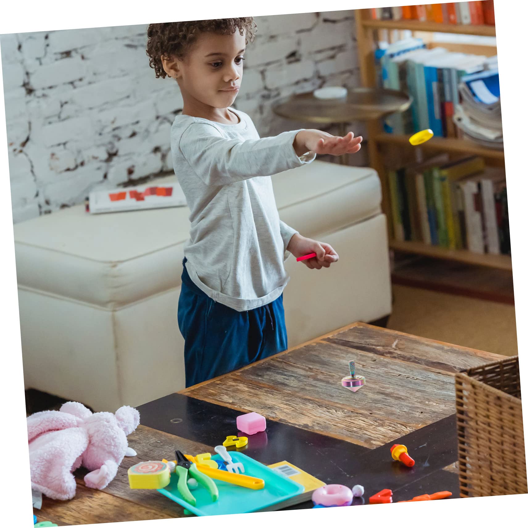 HANABASS Vintage Alloy Spinning Top Portable for Adults Desktop Gyroscope for Boredom Relief Educational Fidget