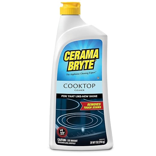 Cerama Bryte Removes Tough Stains Cooktop and Stove Top Cleaner for Glass - Ceramic Surfaces, 1-28 oz