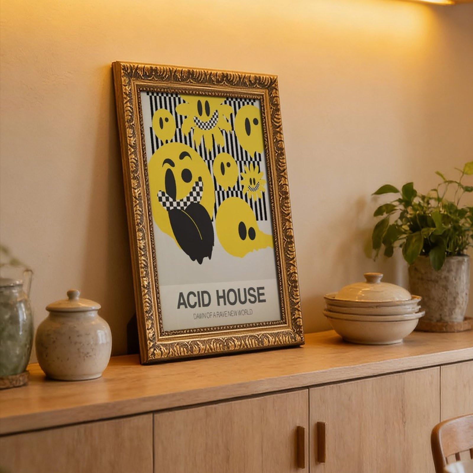 Acid House, poster musicale su tela, decorazione per camera da letto, ufficio, stanza, regalo, 40,6 cm L x 61 cm W