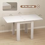 HOMCOM 55" Extendable Dining Table for 4-6 Person, Rectangular Modern Kitchen Table with PU Handle and Felt Pads for Small Spaces, White Wood Effect