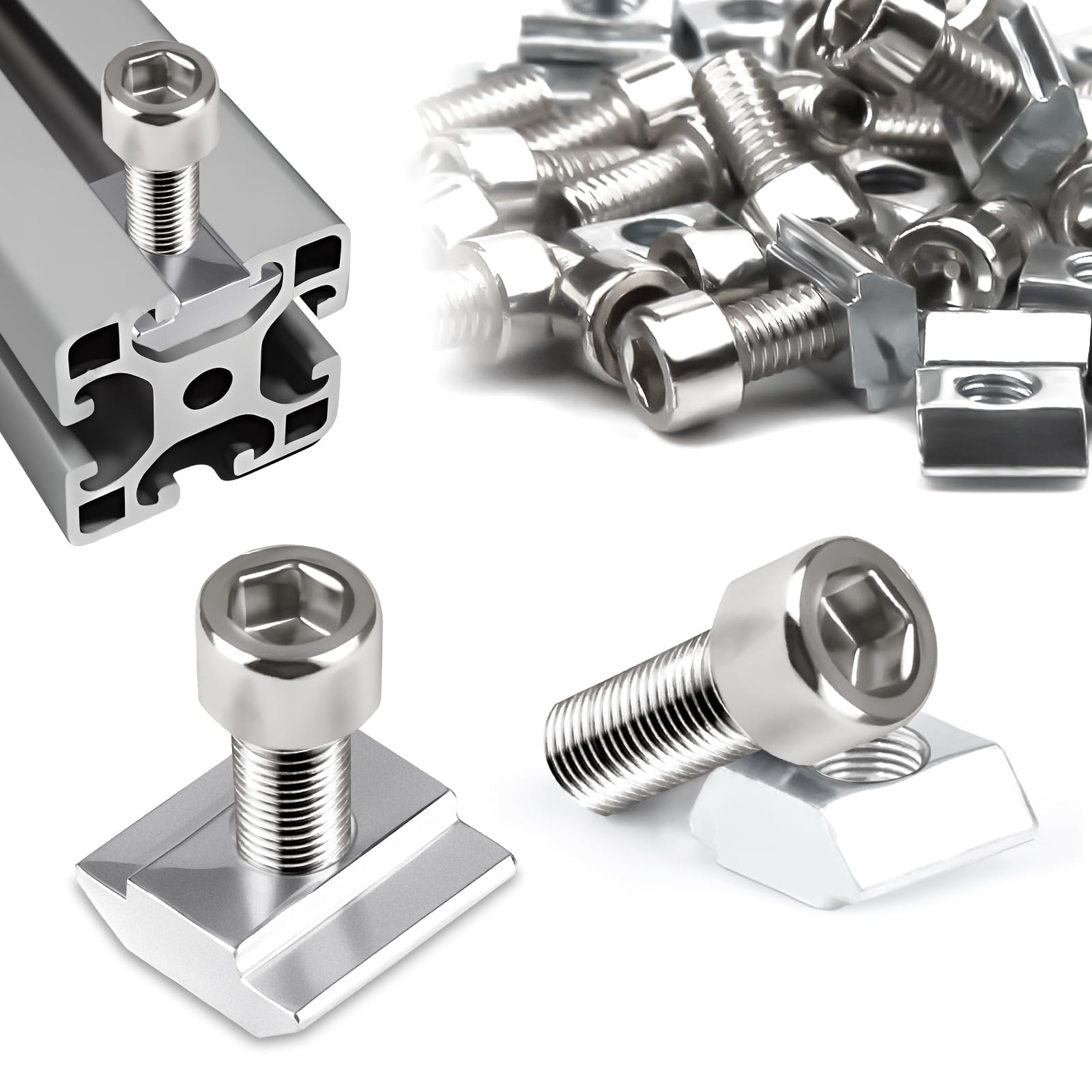 Dadi Scorrevoli M6 Per Profili Alluminio - 30 Pezzi, Serie 30, Per Fai Da Te E Progetti Meccanici - Foto 9