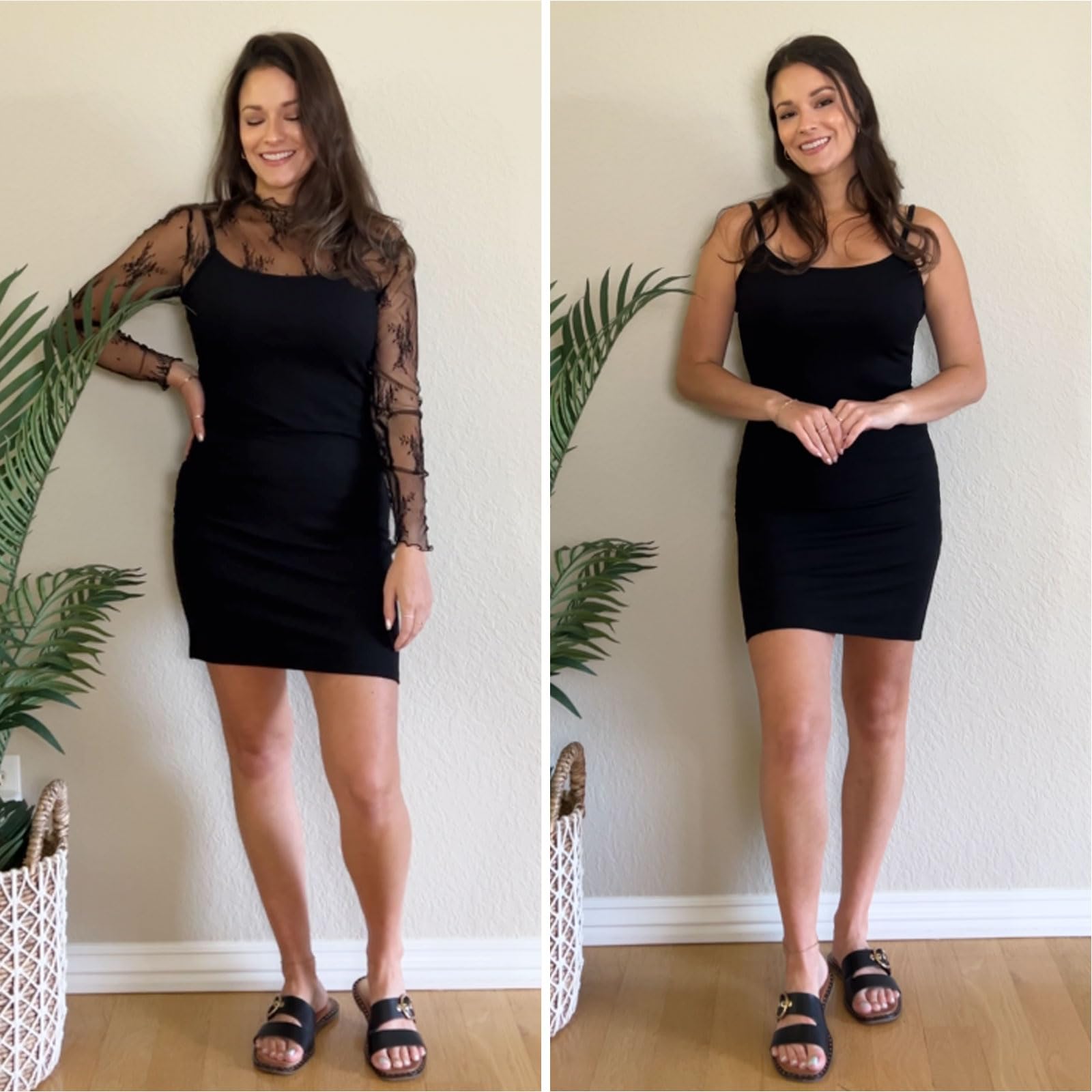 Joyshaper Femmes Robes Moulantes sans Manches Mini Robe Sexy Spaghetti Sangle Cami Serré Robe D'été Courte Dames Robe De Salon D'été