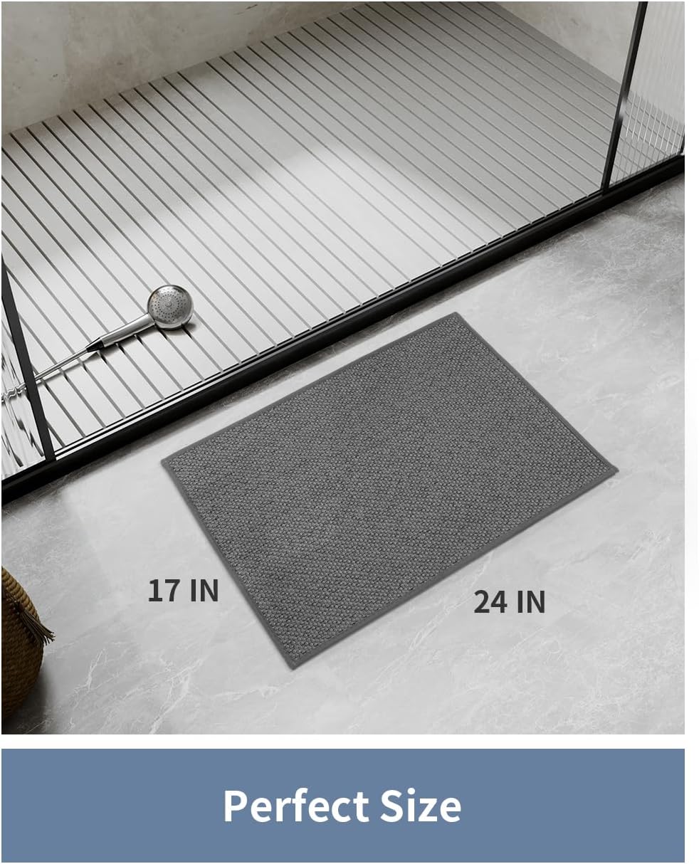 PADOOR Bath-Mat, Non Slip Bath Mats for Bathroom Soft and Absorbent Braided Bathroom Mat Machine Washable Bathroom Rugs Non Skid Rubber Backing