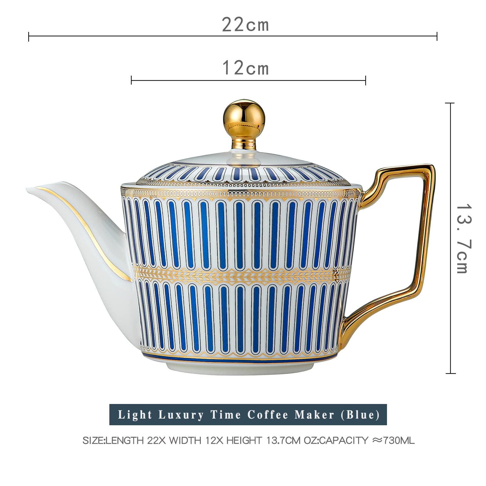 Teiera reale, teiera in ceramica in stile europeo, teiera fiorita e foglia sciolta - 24 oz, infusore rimovibile in acciaio inox…