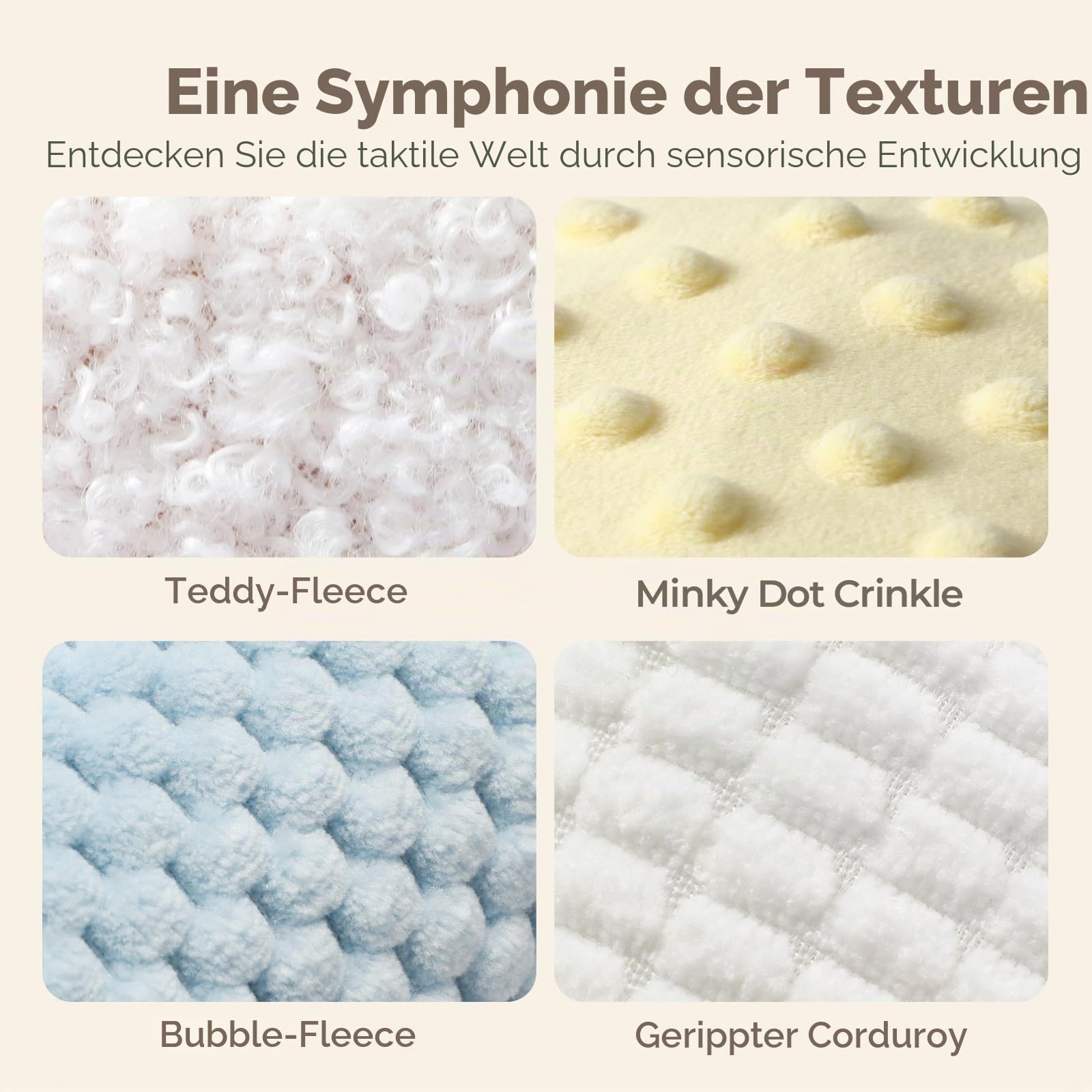 let's make Baby Taschentuchbox Spielzeug, Montessori Sensorik Spielzeug ab 6 9 12 Monaten, Bauernhof Activity-Box Motorikspielzeug mit Knisterpapier, Spiegel & Reiseclip, Geschenke für Mädchen Jungen