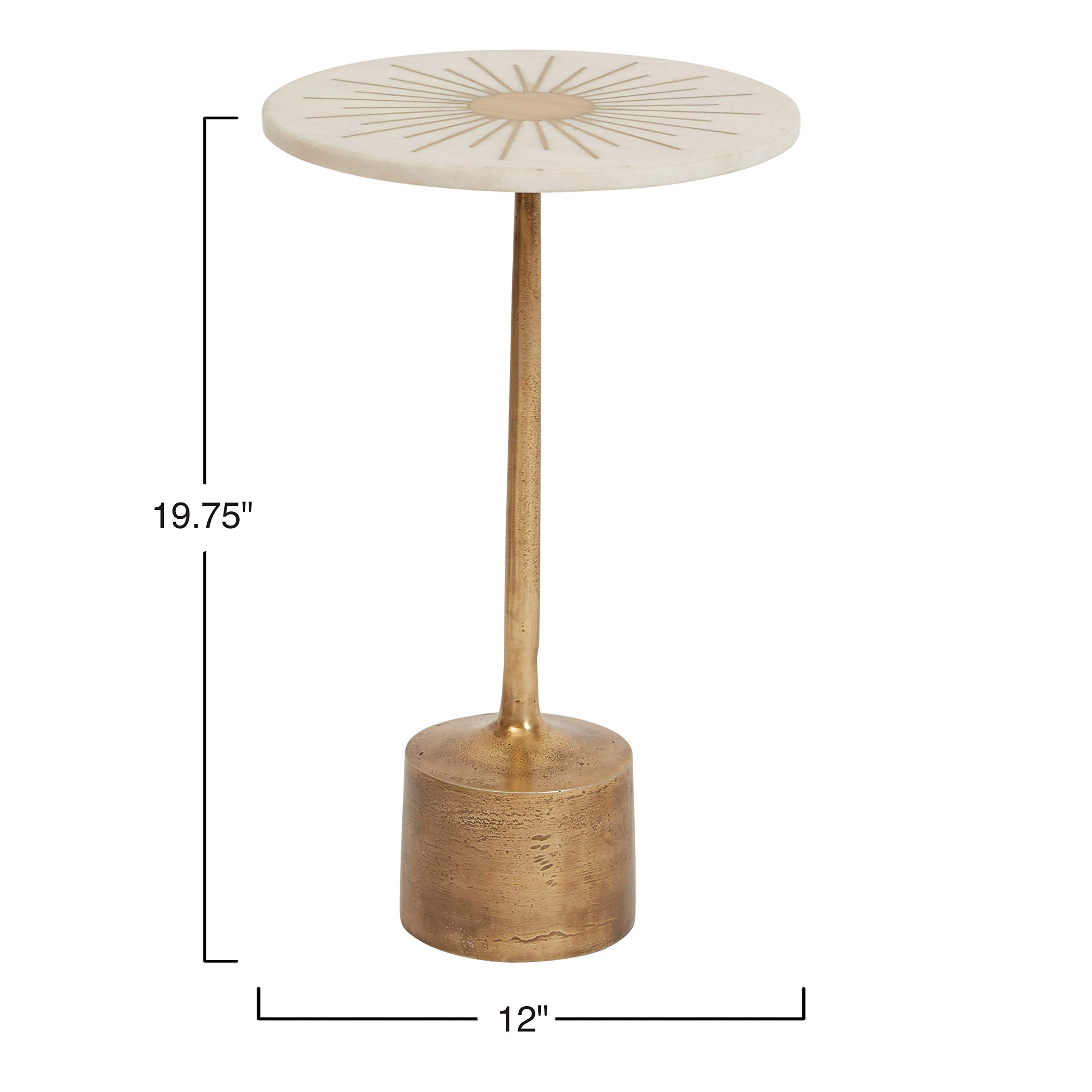 Creative Co-Op Luxe Aluminum and Marble Martini Table, Gold