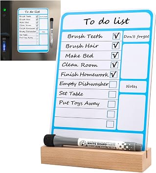 Magnetic Dry Erase Board to Do List Chore Charts for Kids Magnetic Whiteboard for Fridge Reusable Daily Schedule Memo List Chore Chart Planner Board Routine List Task Planning Board Magnet-Base