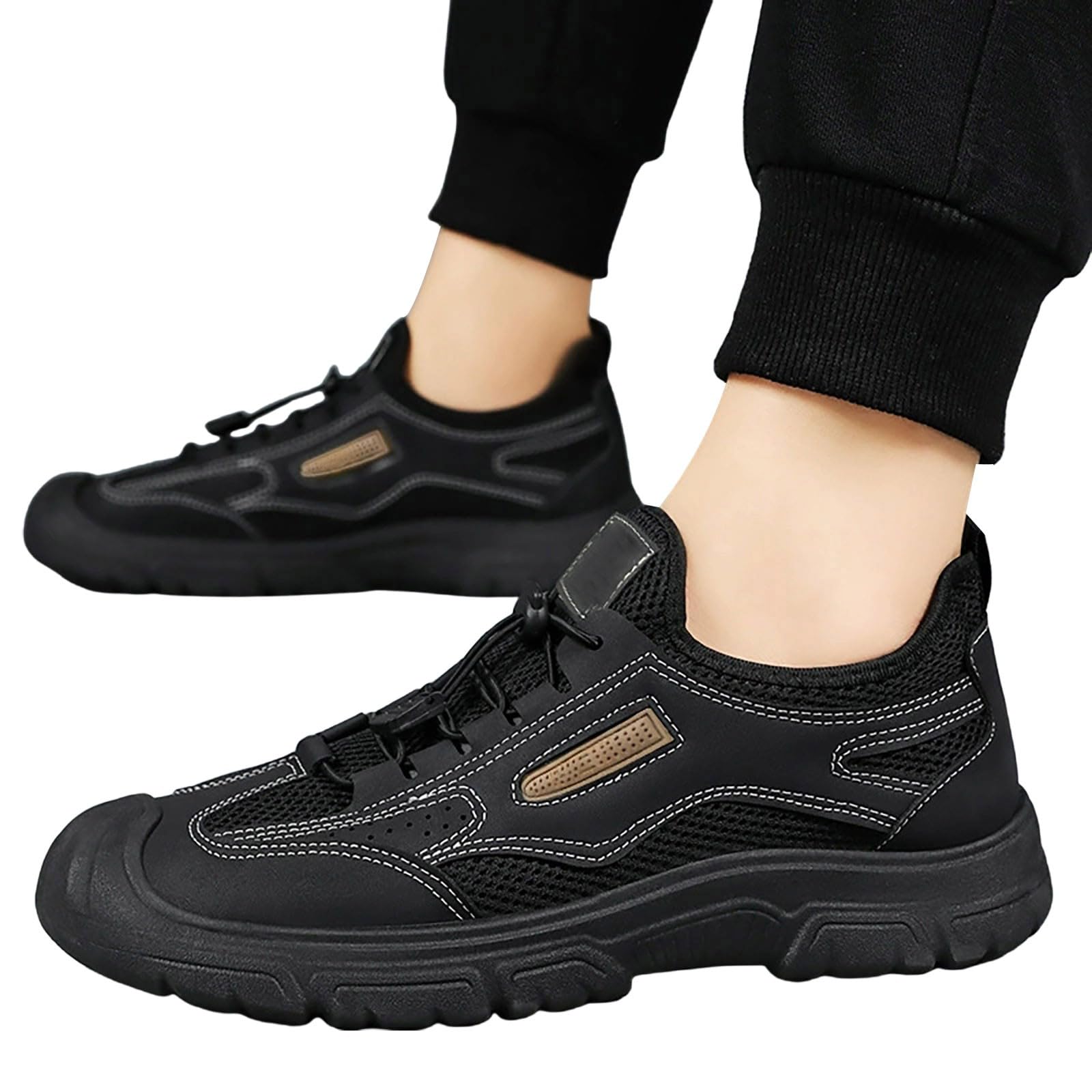 Sportschuhe Herren Größe 39-44 Freizeitschuhe Herren Breiter Fuß Sommer Leicht Fitnessschuhe Camping Sneaker Atmungsaktiv Laufschuhe Einfarbige Schnürschuhe Bequeme Joggingschuhe