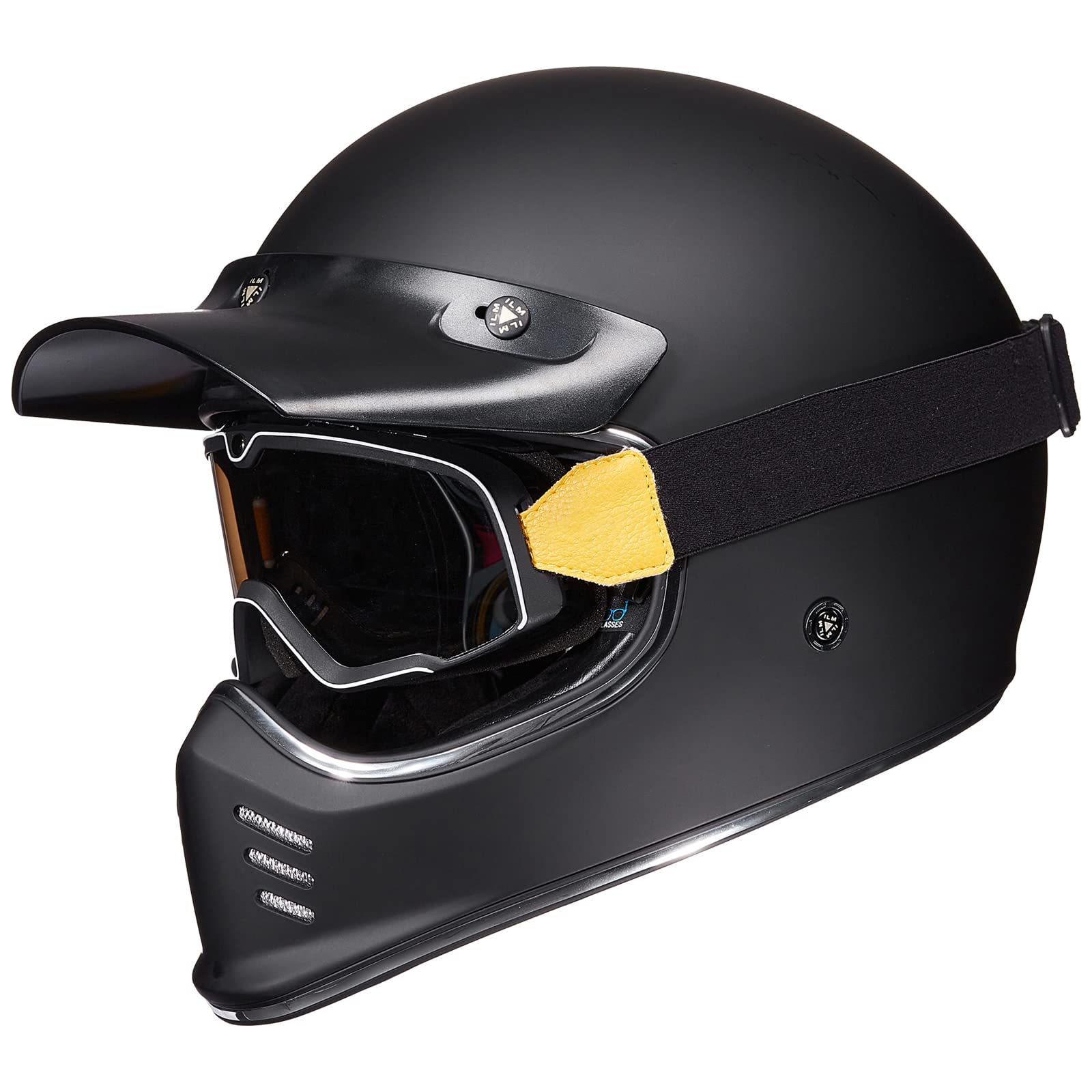 ILMVintage Full Face Motorcycle Helmets for Adults Men Inner Visor Compatible for Moped ATV Cruiser Scooter DOT Model Z502(Green, XXL)
