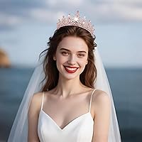 Vista 38 de Kamirola - Corona de reina y tiaras corona de princesa para mujeres y niñas, diademas de cristal para novia, princesa para bodas y fiestas (01)
