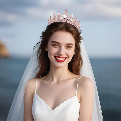 Miniatura 30 de Kamirola - Corona de reina y tiaras corona de princesa para mujeres y niñas, diademas de cristal para novia, princesa para bodas y fiestas (01)