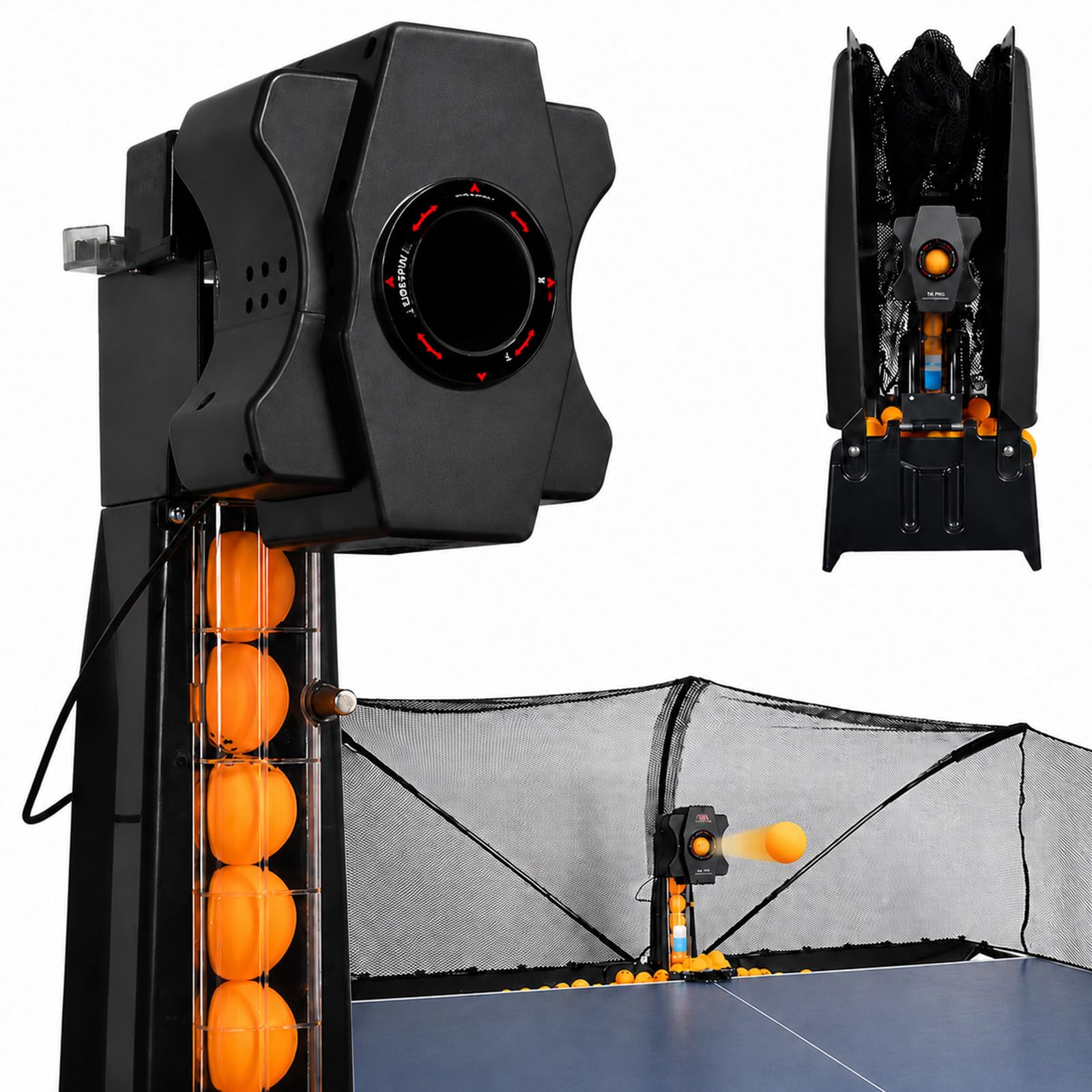 Robot tennistavolo con Rete per 300+ Palline e 9 Effetti Misti