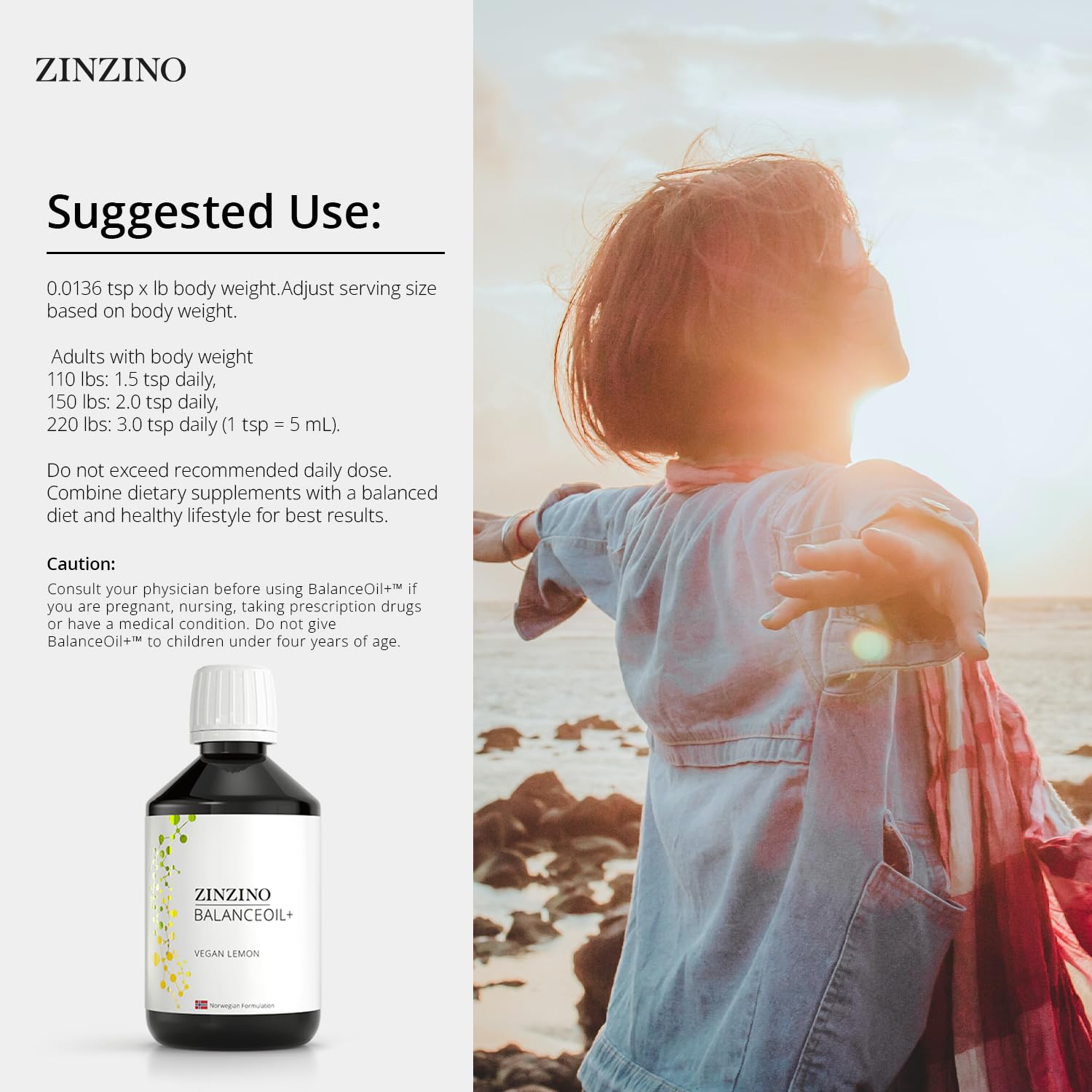 Amazon.com: Zinzino - BalanceOil+ Vegan Lemon, Synergistic Blend