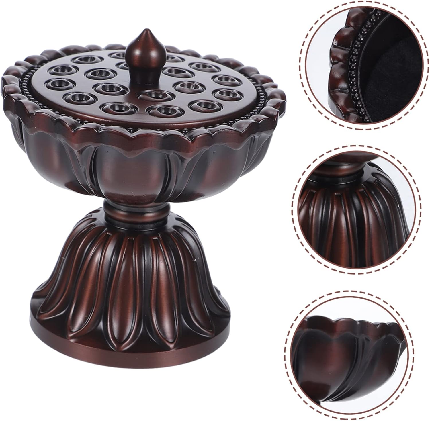 LIFKOME Lotus Lamp Incense Burner Home Decor Charcoal Burning Bowl Decor for Living Room Retro Decor Table Centerpiece Dining Room Table Decor Vintage Aroma Burner Incense Plate Zinc Alloy